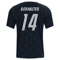 Nike Mens United States Sebastian Berhalter Away Stadium Jersey 2026 (Dark Obsidian/Pure Platinum)