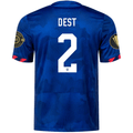 Nike Mens United States Sergino Dest Away Jersey w/ Gold Cup Patches 23/24 (Hyper Royal/Loyal Blue)