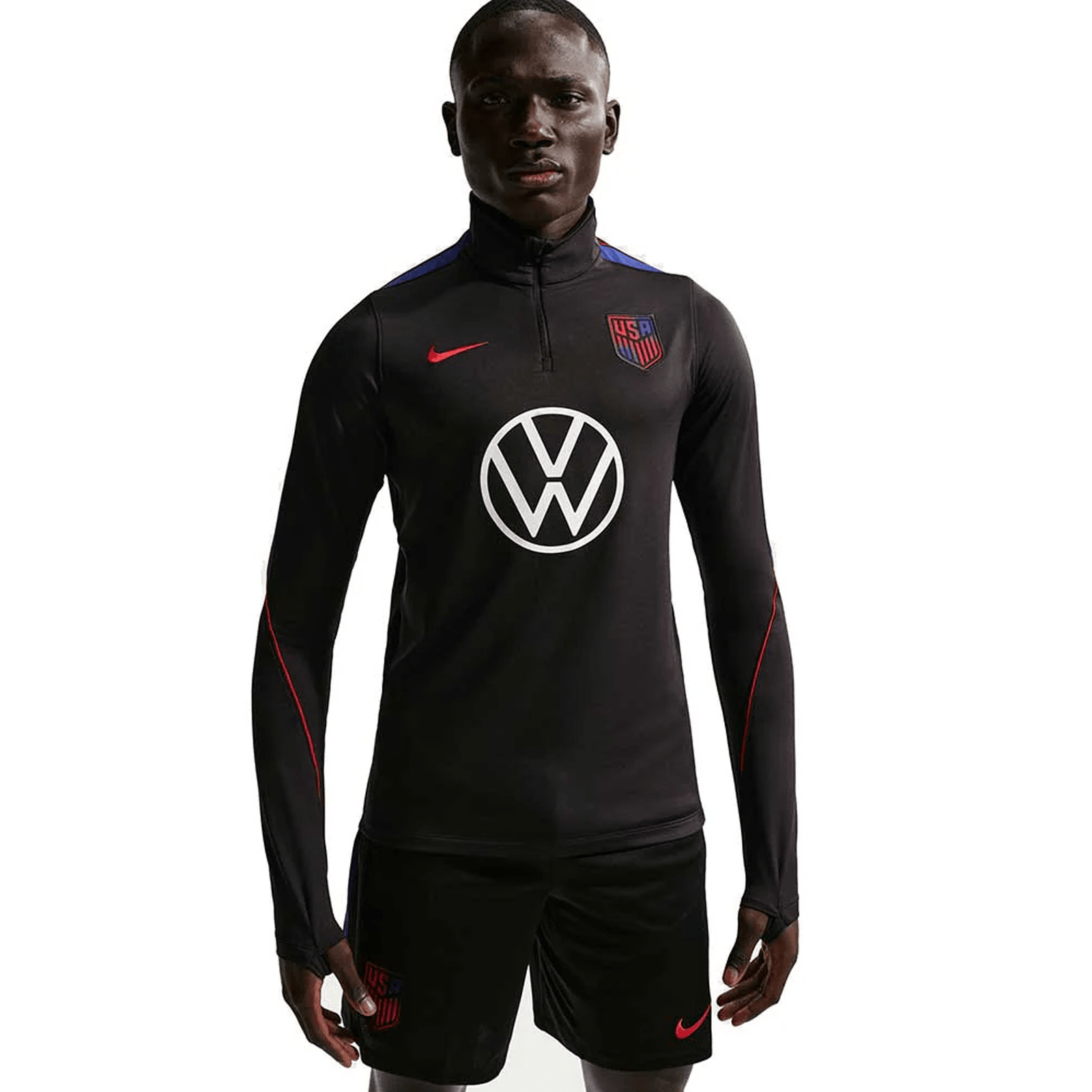 Nike Mens United States Strike Drill Top Jacket 2026 (Black/Challege Red) | SoccerWearhouse