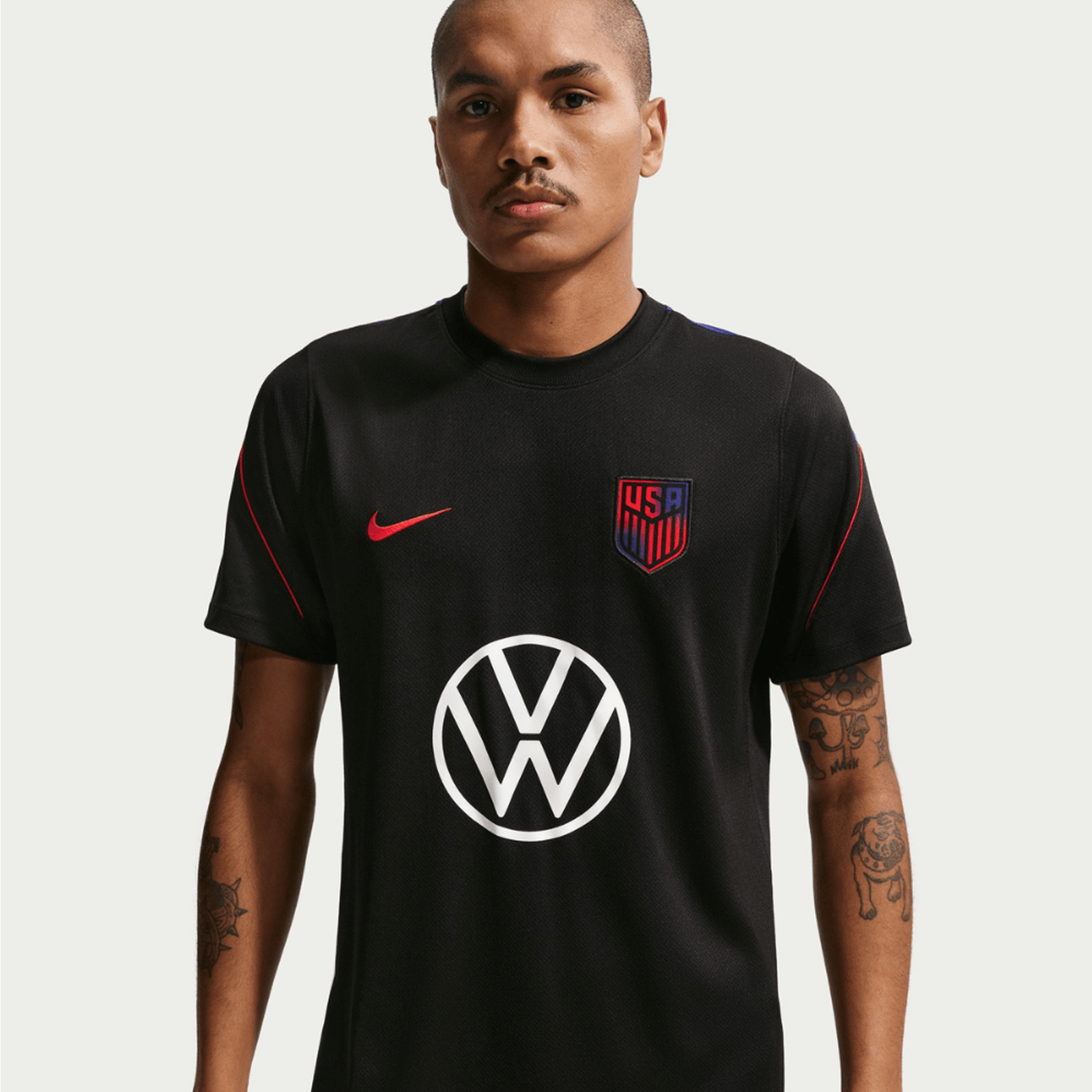 Nike Mens United States Strike Jersey 2026 (Black/Red) | SoccerWearhouse