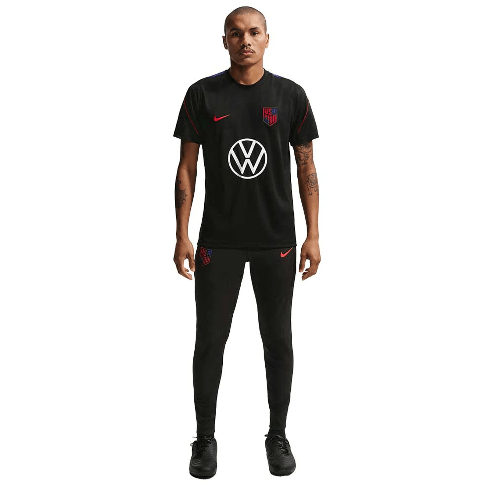 Nike Mens United States Strike Jersey 2026 (Black/Red) | SoccerWearhouse