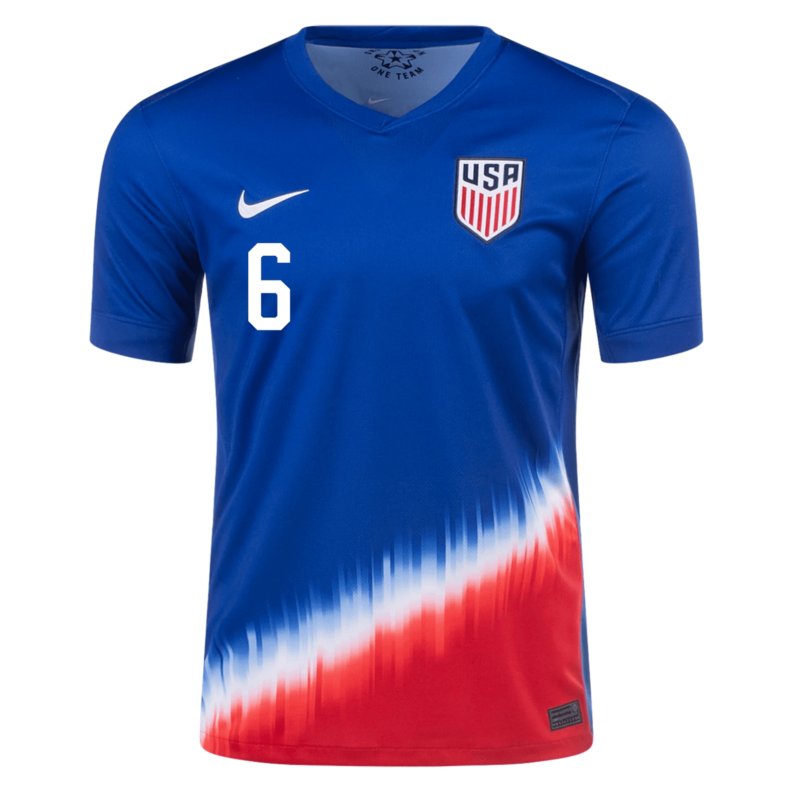 Nike Mens United States Yunus Musah Away Jersey 24/25 (Old Royal/Sport Red) | SoccerWearhouse