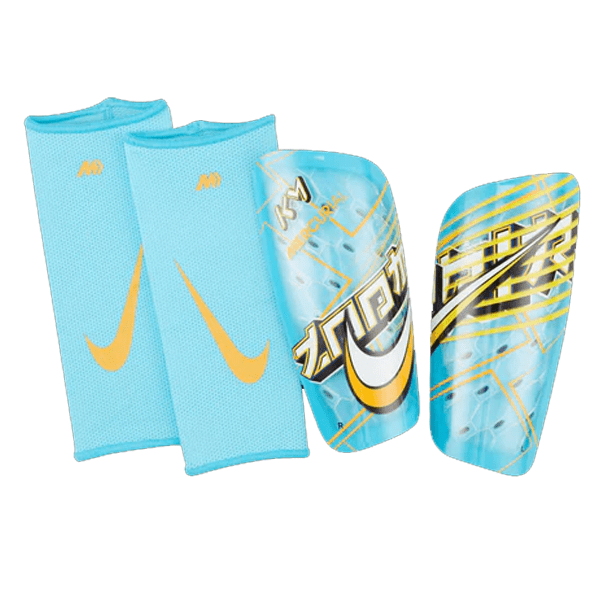 Nike Mercurial Lite KM Shin Guard (Baltic Blue/Sundial) | SoccerWearhouse