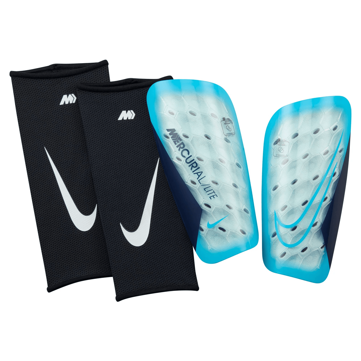 Nike Mercurial Lite Shin Guard (Blue Fury/Black) | SoccerWearhouse