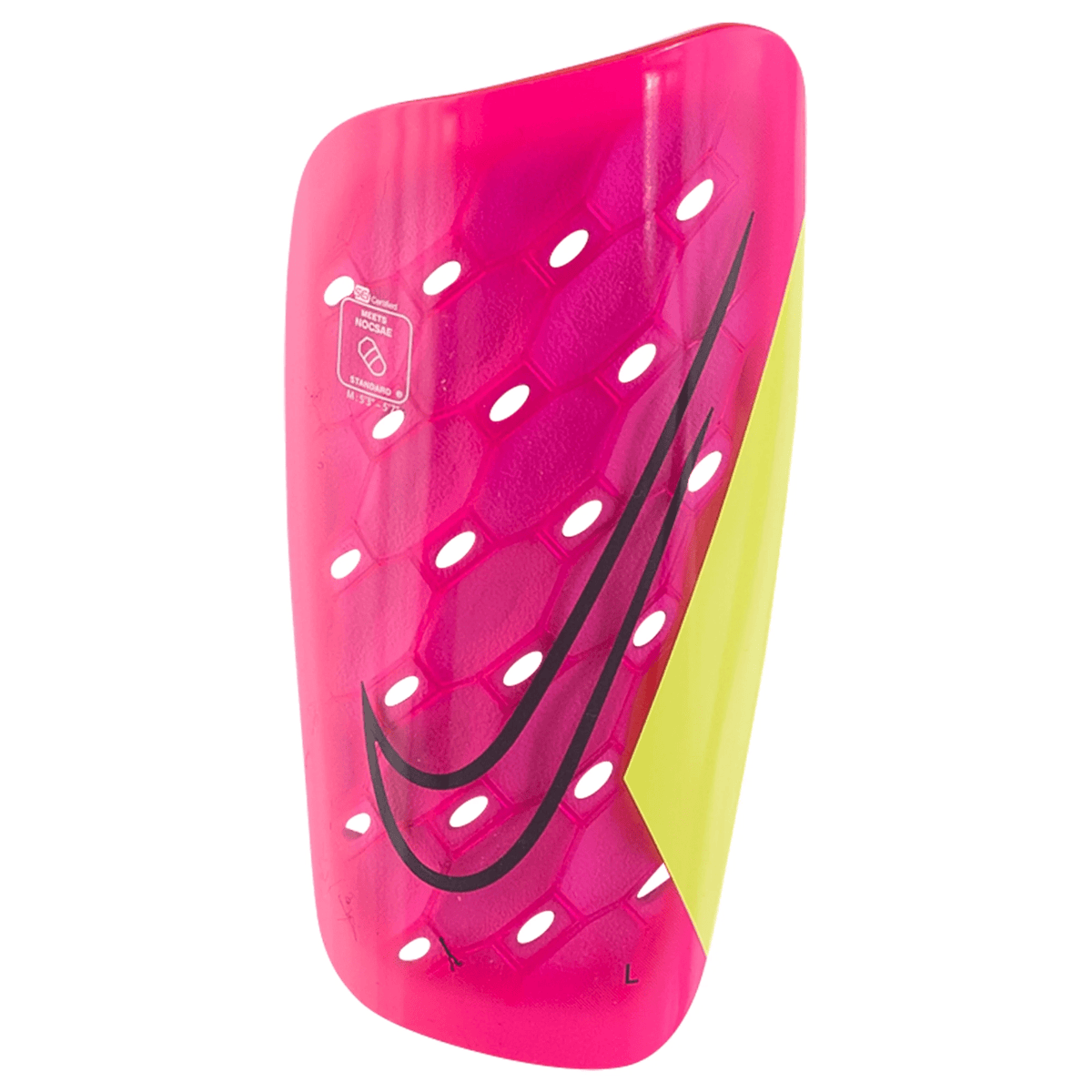 Nike Mercurial Lite Shin Guard (Pink Spell/Volt) | SoccerWearhouse
