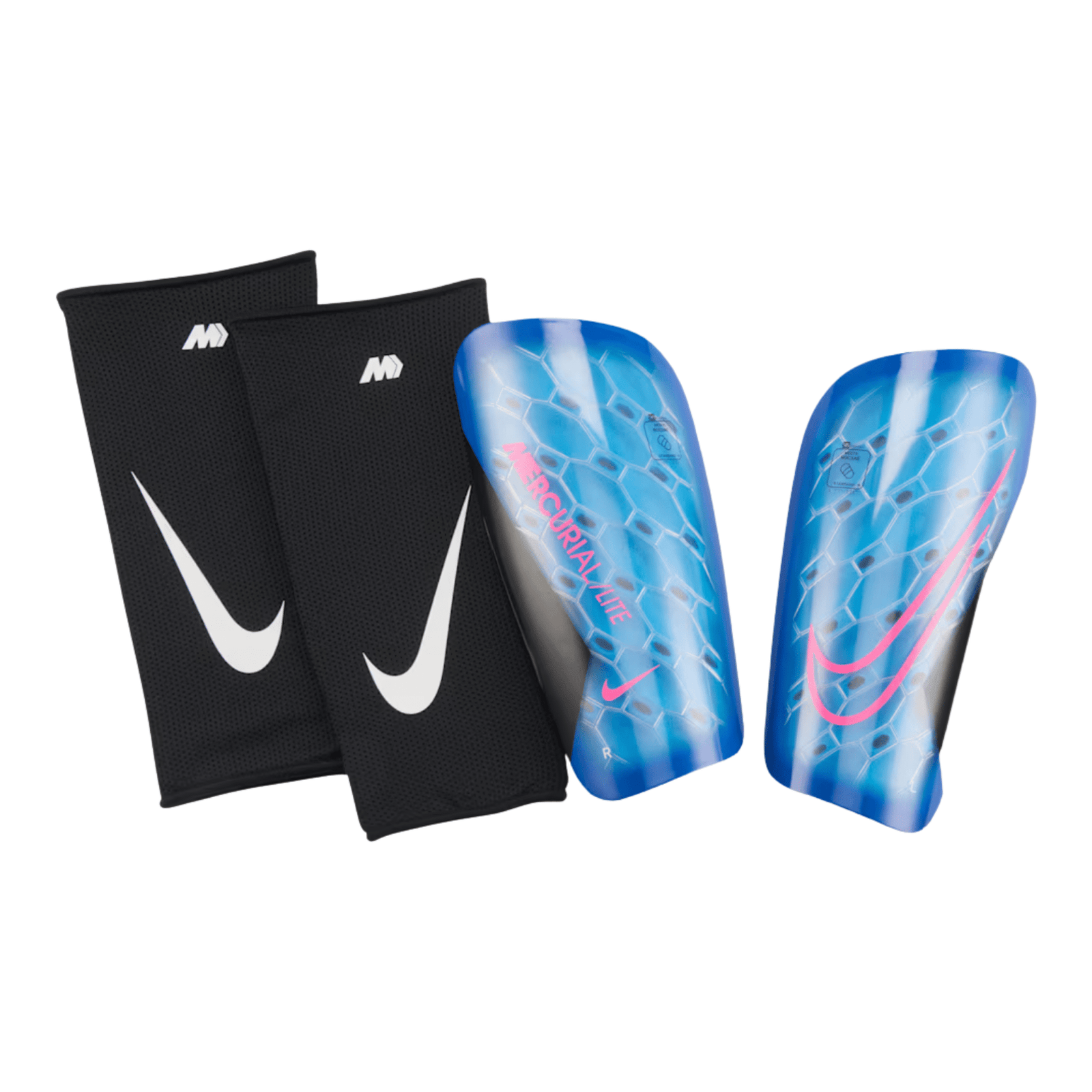 Nike Mercurial Lite Soccer Shin Guards (Racer Blue/Black/Pink Blast) | SoccerWearhouse