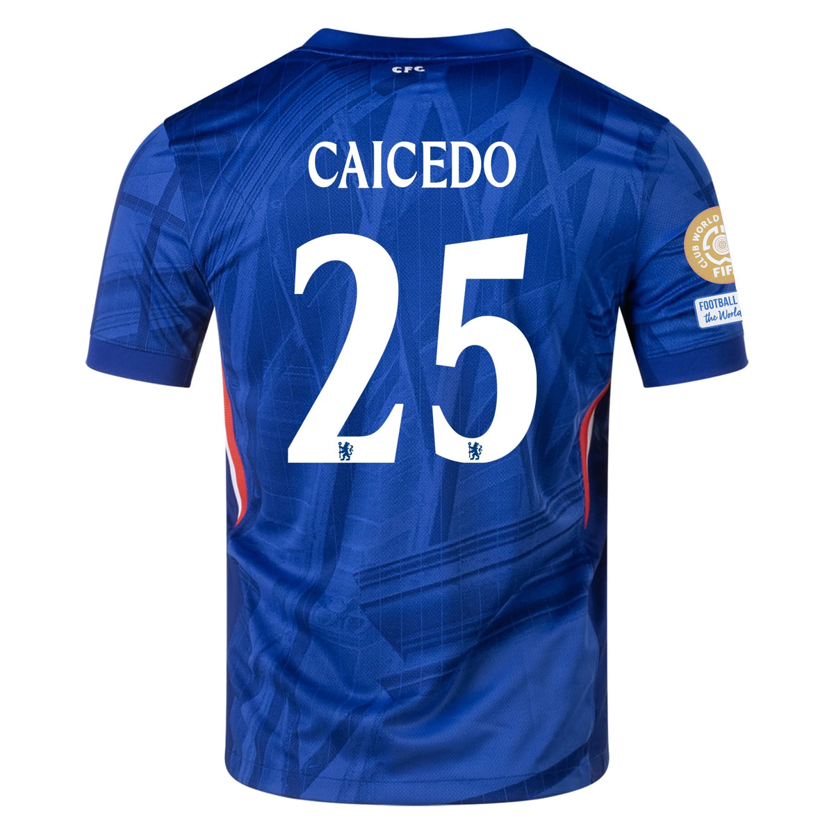 Nike Moisés Caicedo Chelsea Home Jersey w/ Club World Cup Champion Patches 25/26 (Rush Blue/White/Speed Red) | SoccerWearhouse