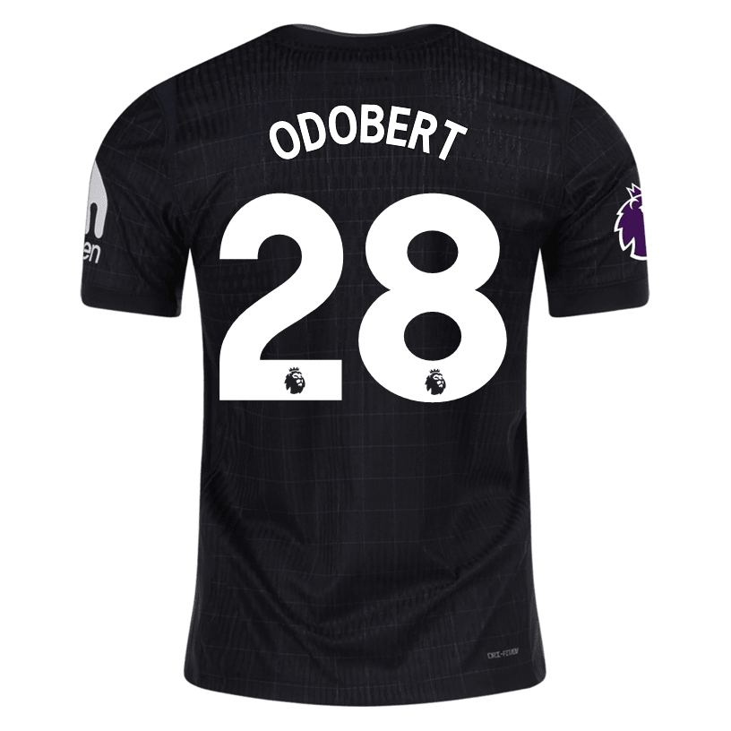 Nike Odobert Tottenham Hotspur Authentic Away Jersey 25/26 w/ EPL Patch (Black/Iron) | SoccerWearhouse