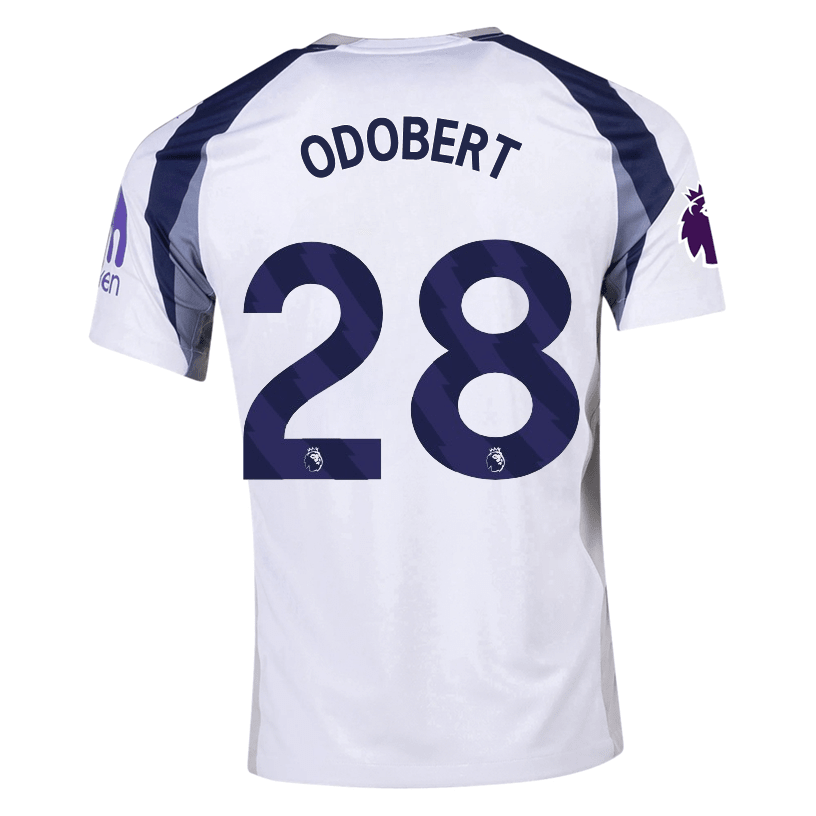 Nike Odobert Tottenham Hotspurs Home Jersey w/ EPL + No Room For Racism Patch 25/26 (White/Iron/Binary Blue) | SoccerWearhouse