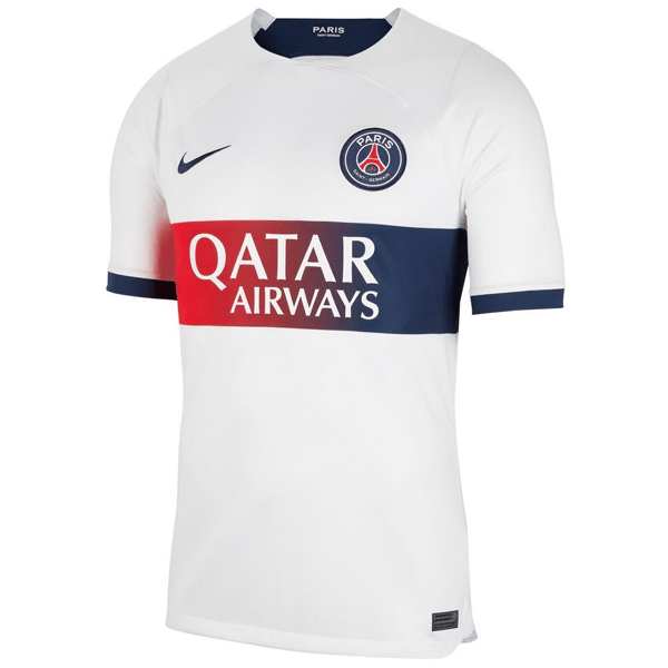 Nike Paris Saint - Germain Away Jersey 23/24 (White/Midnight Navy) | SoccerWearhouse