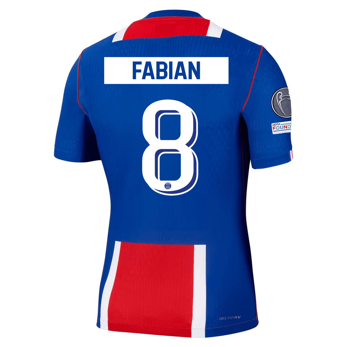 Nike Paris Saint-Germain Match Authentic Fabián Ruiz Home Jersey w/ Champions League Patches 26/27 (Old Royal/White/Red) | SoccerWearhouse
