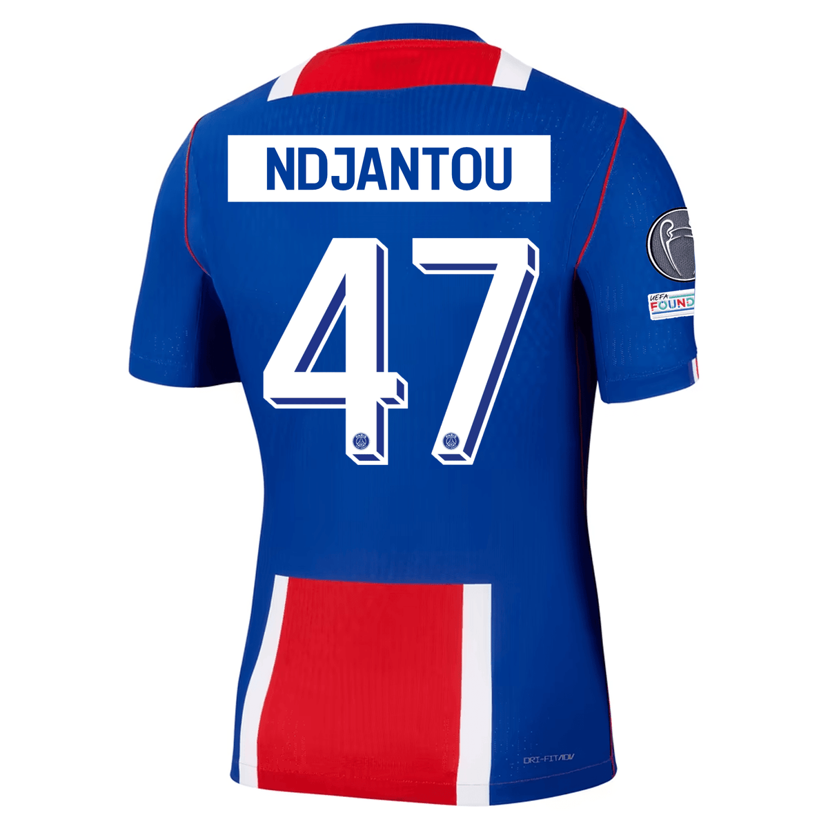 Nike Paris Saint-Germain Match Authentic Quentin Ndjantou Home Jersey w/ Champions League Patches 26/27 (Old Royal/White/Red) | SoccerWearhouse