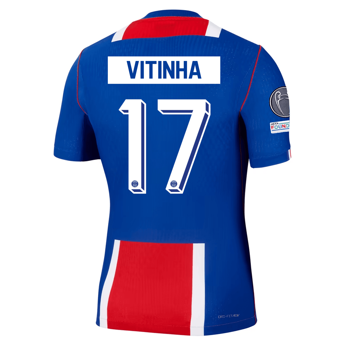 Nike Paris Saint-Germain Match Authentic Vitinha Home Jersey w/ Champions League Patches 26/27 (Old Royal/White/Red) | SoccerWearhouse