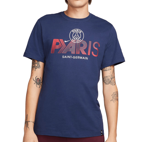 Nike Paris Saint - Germain Swoosh T-Shirt (Midnight Navy) | SoccerWearhouse