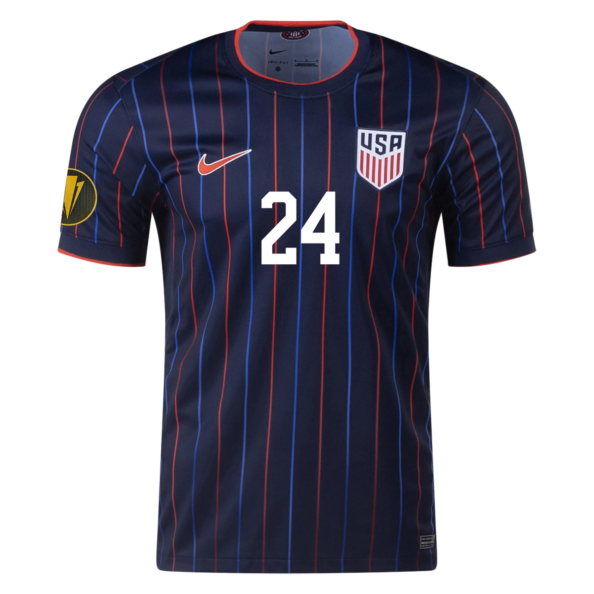 Nike Patrick Agyemang United States Away Jersey 25/26 w/ Gold Cup Patch 2025 (Obsidian/Challenge Red) | SoccerWearhouse