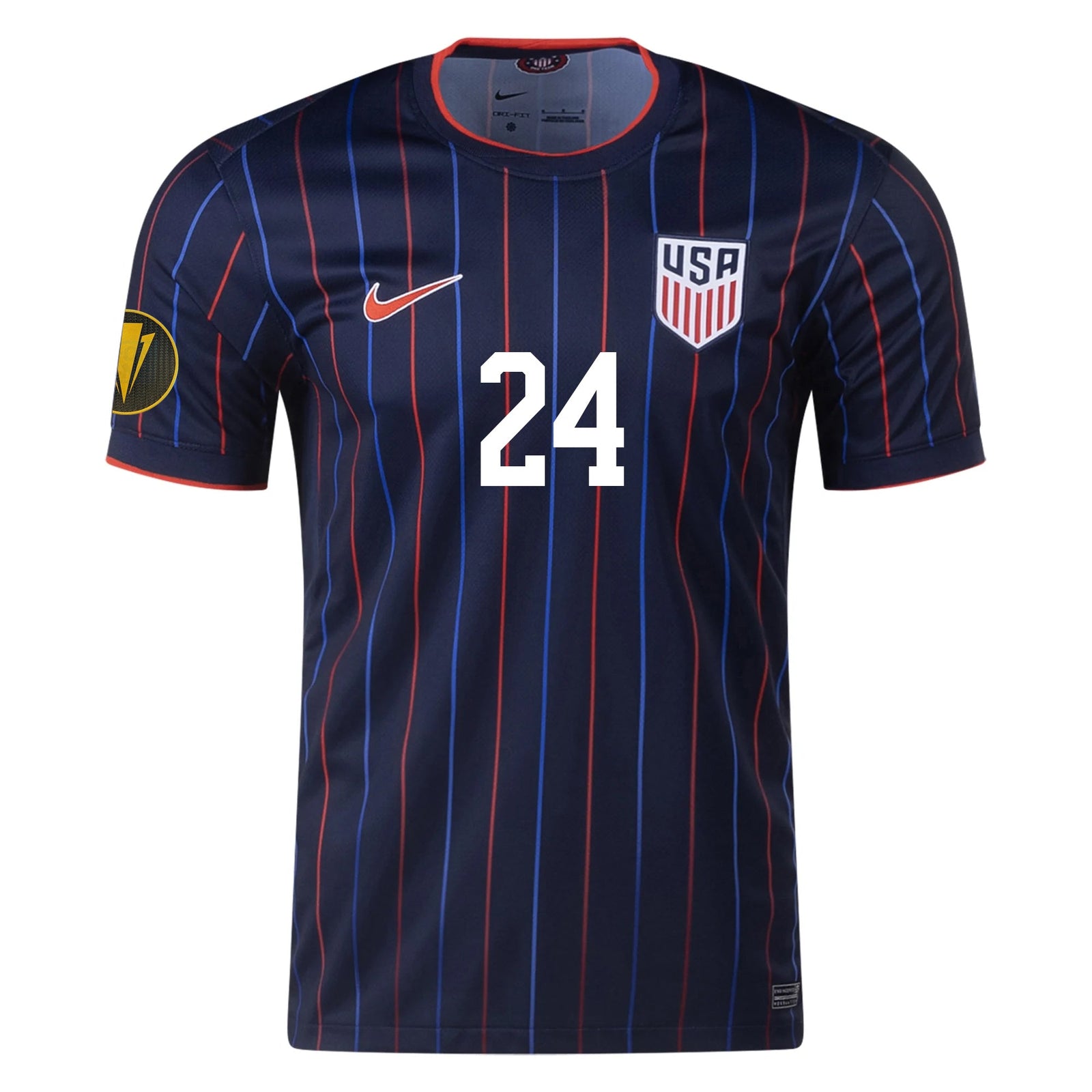 Nike Patrick Agyemang United States Away Jersey 25/26 w/ Gold Cup Patch 2025 (Obsidian/Challenge Red) | SoccerWearhouse