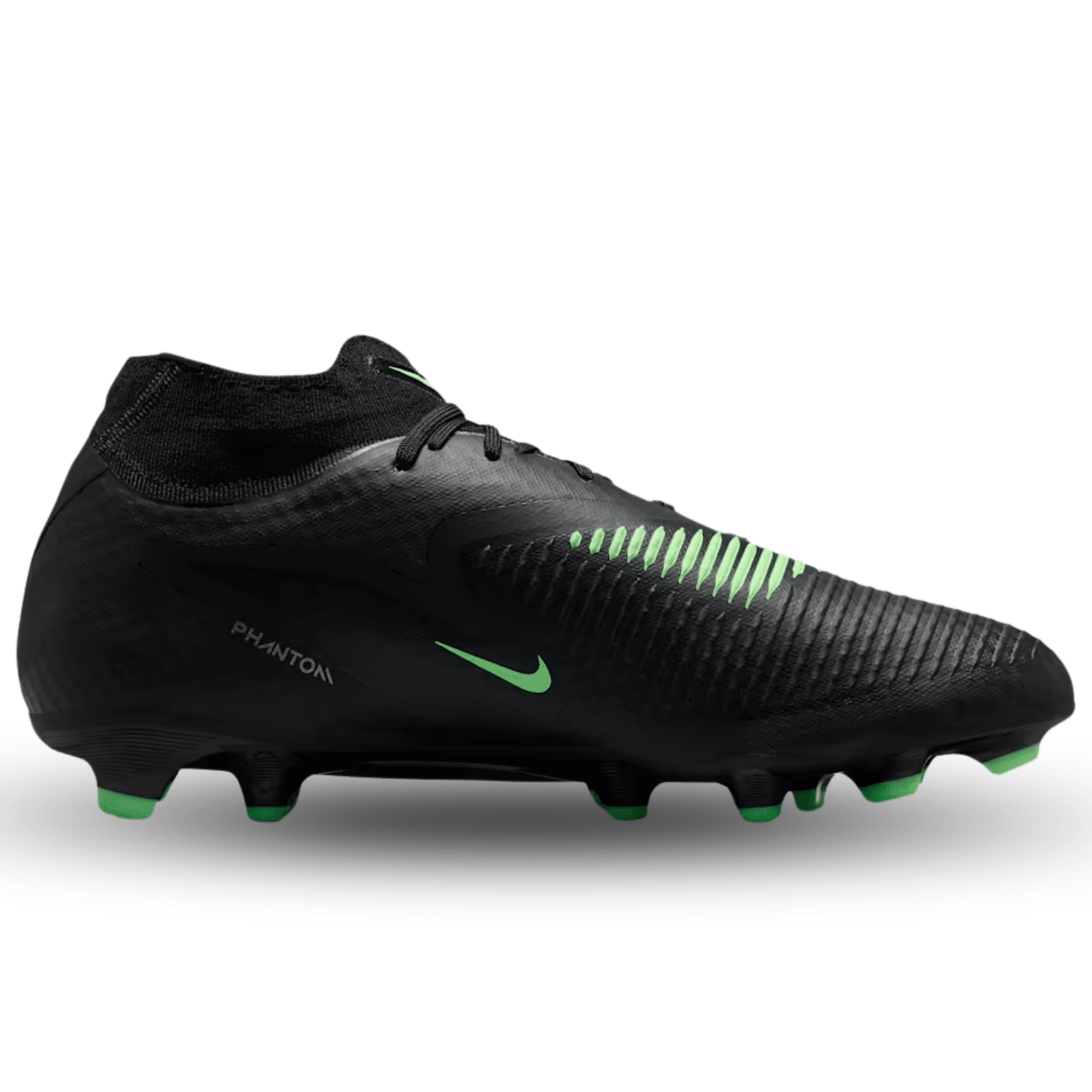 Nike Phantom 6 High Academy FG/MG Soccer Cleats (Black/Illusion Green) | SoccerWearhouse