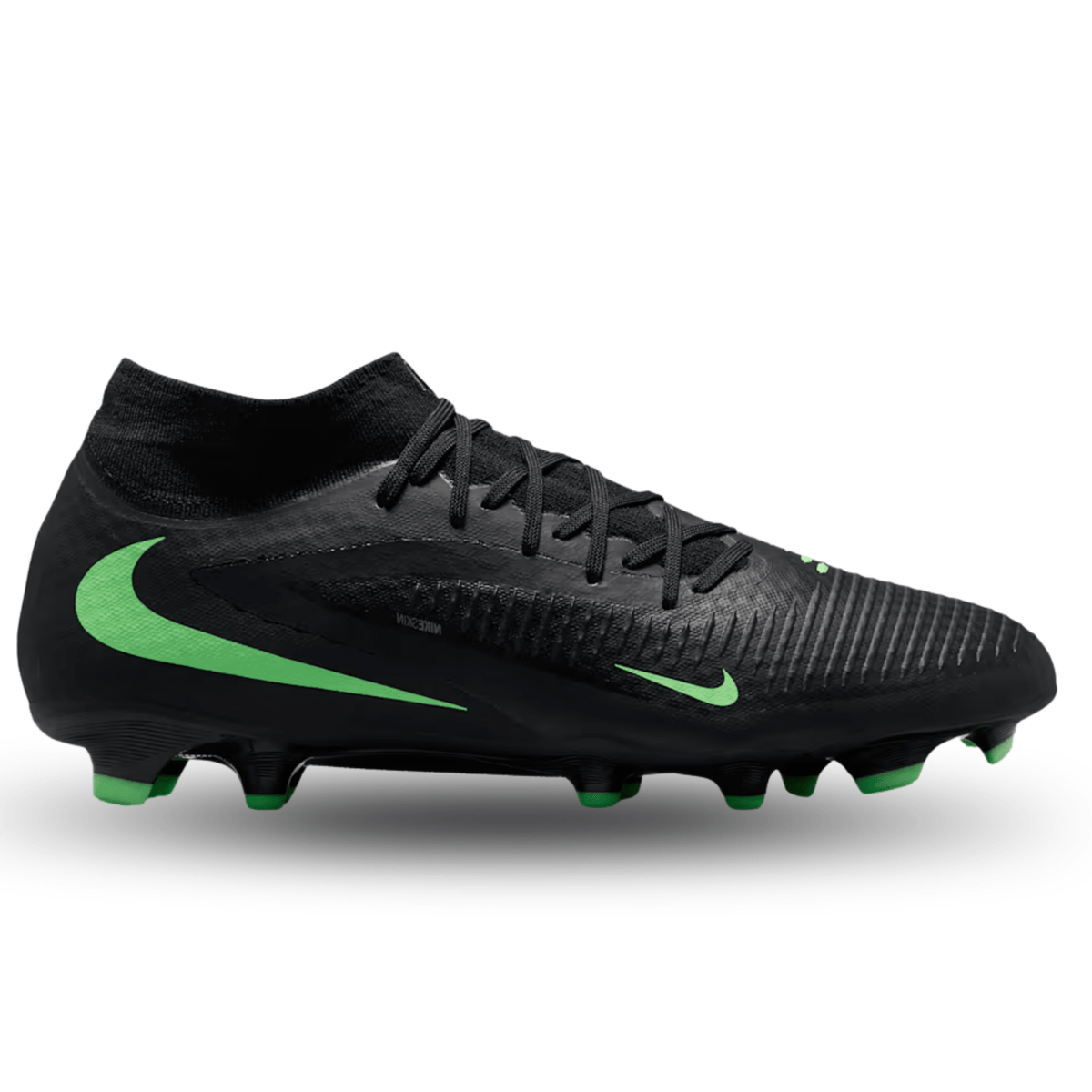 Nike Phantom 6 High Academy FG/MG Soccer Cleats (Black/Illusion Green) | SoccerWearhouse