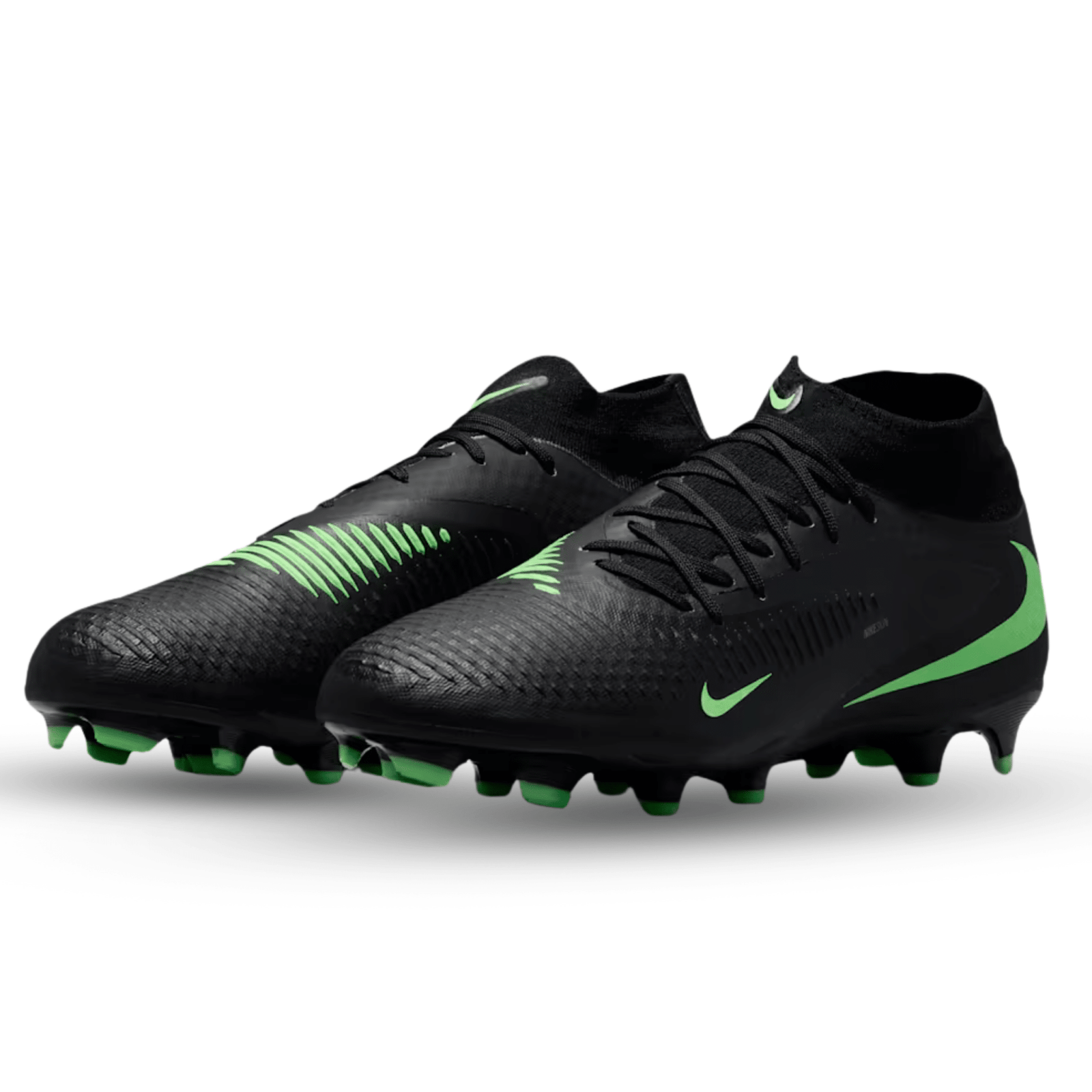 Nike Phantom 6 High Academy FG/MG Soccer Cleats (Black/Illusion Green) | SoccerWearhouse