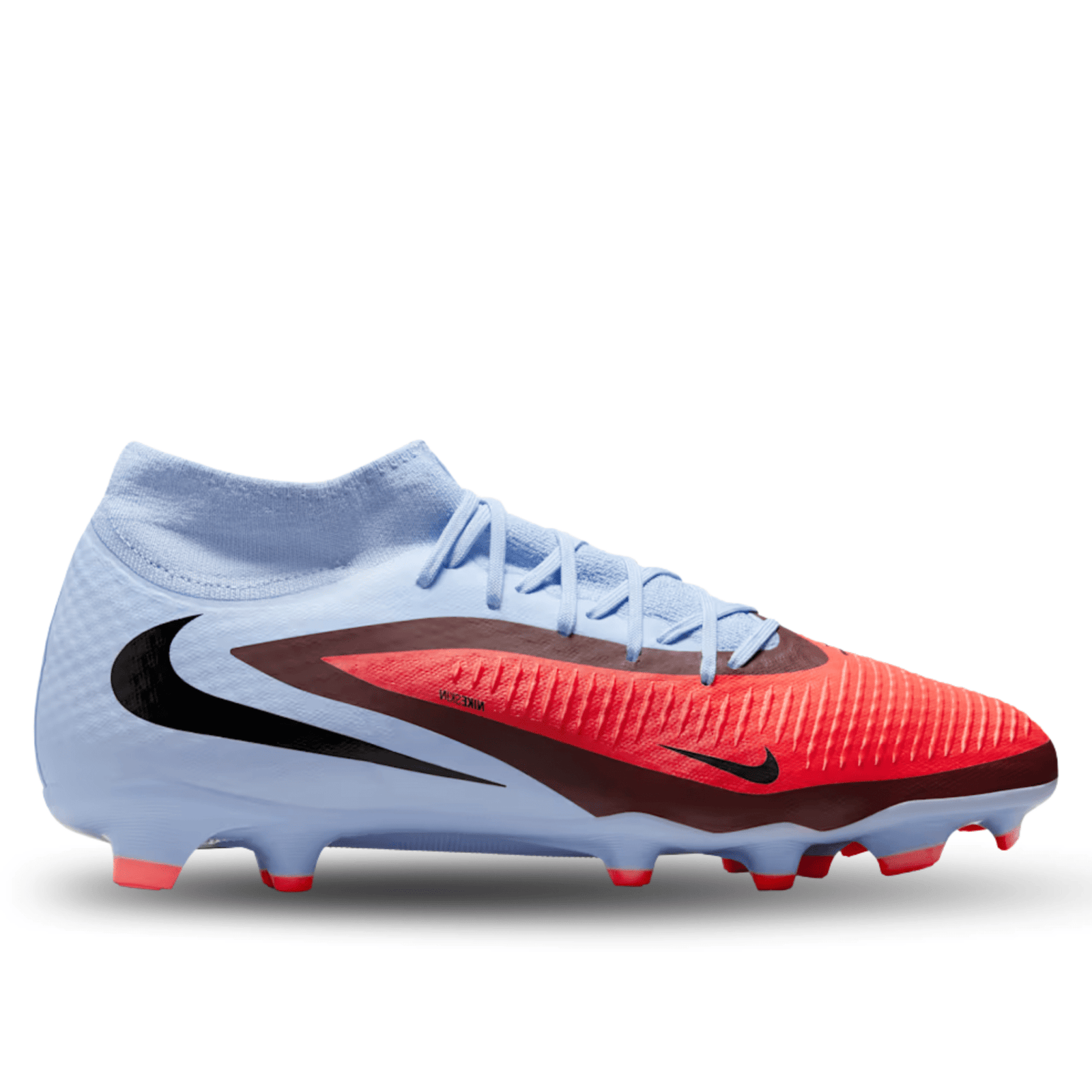 Nike Phantom 6 High Academy FG/MG Soccer Cleats (Royal Tint/Bright Crimson) | SoccerWearhouse