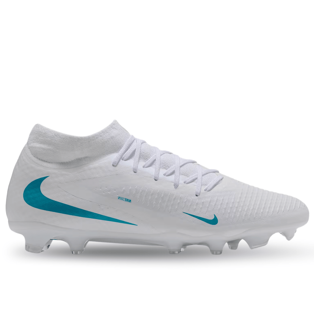 Nike Phantom 6 High Academy FG/MG Soccer Cleats (White/Dusty Cactus) | SoccerWearhouse