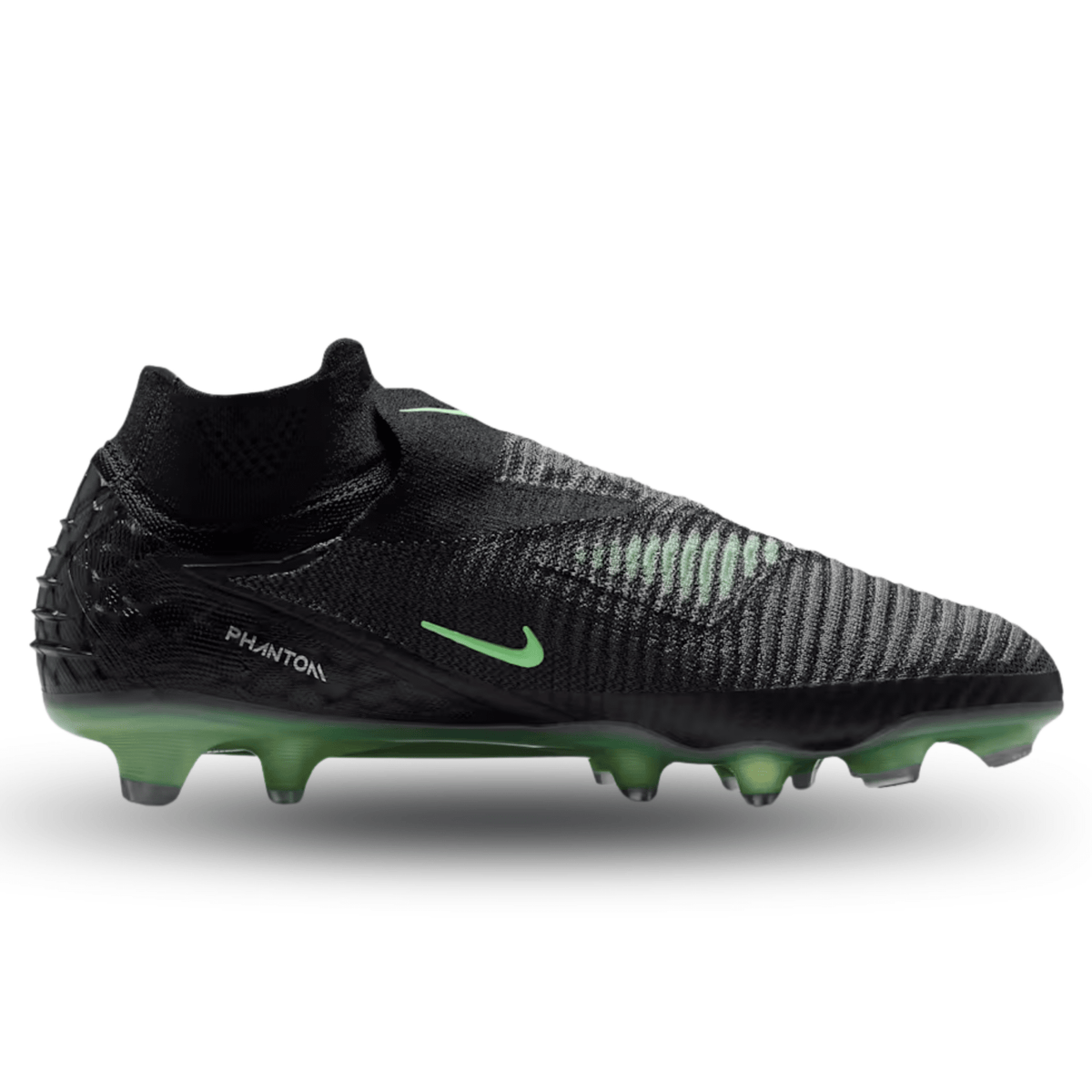 Nike Phantom 6 High Elite FG Soccer Cleats (Black/Illusion Green) | SoccerWearhouse