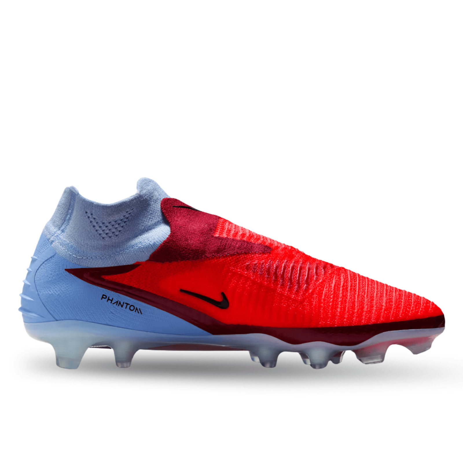 Nike Phantom 6 High Elite Firm Ground Soccer Cleats (Royal Tint/Bright Crimson) | SoccerWearhouse
