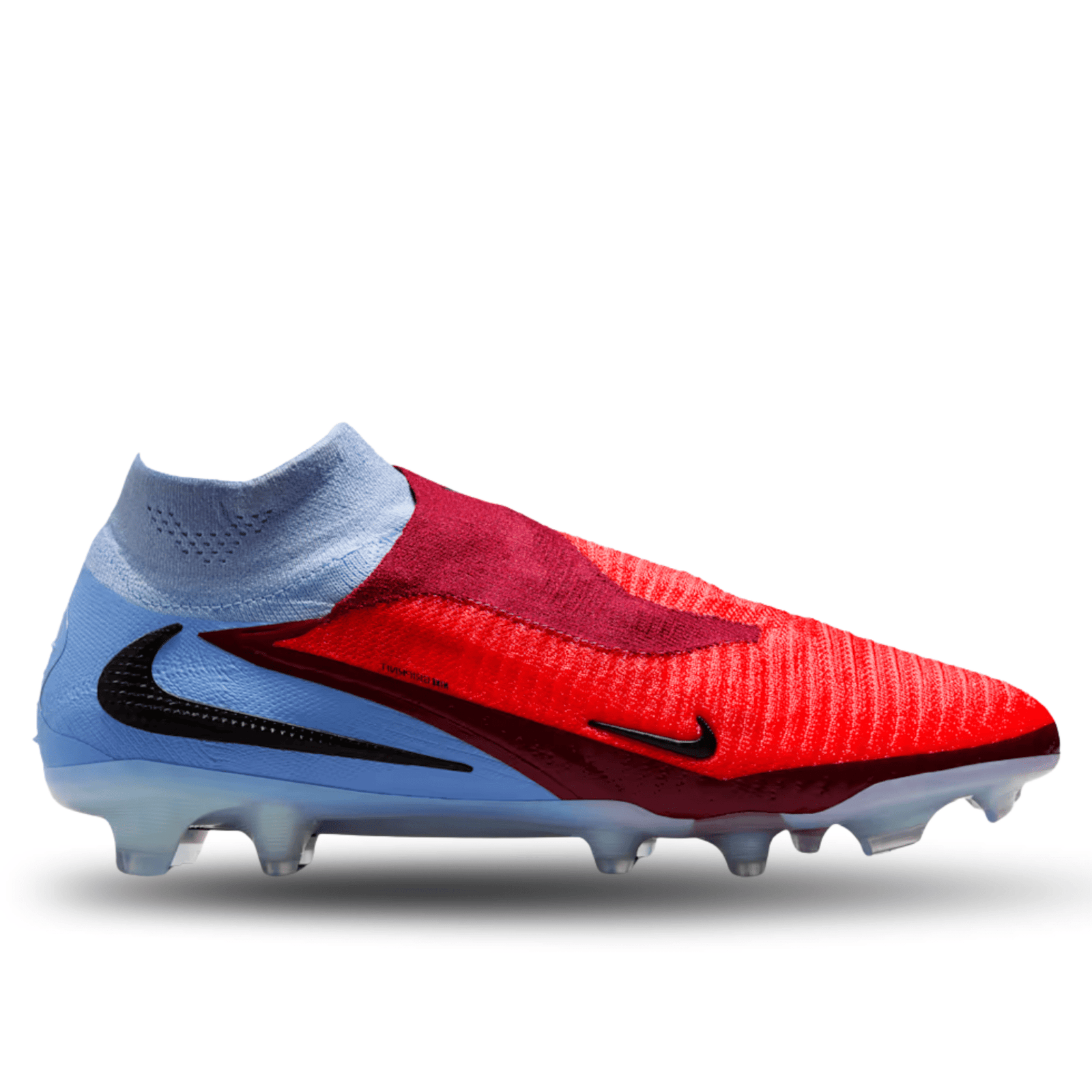 Nike Phantom 6 High Elite Firm Ground Soccer Cleats (Royal Tint/Bright Crimson) | SoccerWearhouse
