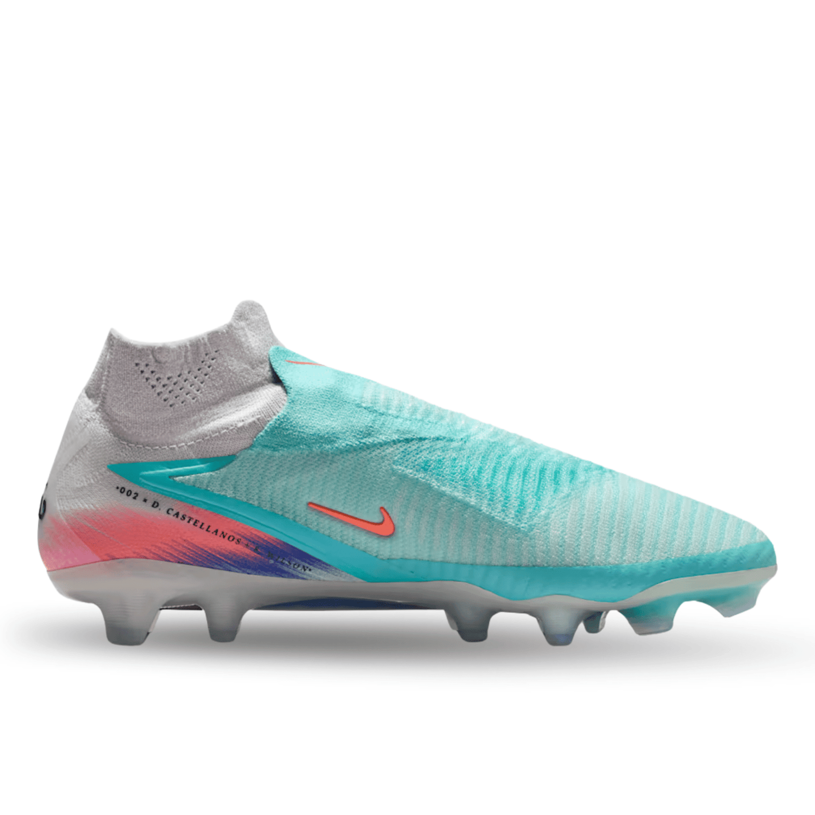 Nike Phantom 6 High Elite NU2 Firm Ground Soccer Cleats (Pistachio Frost/Hyper Orange) | SoccerWearhouse