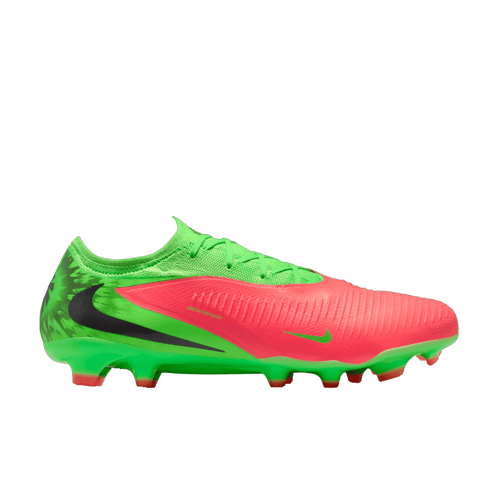 Nike Phantom 6 Low Pro EH Firm Ground Soccer Cleats (Hot Punch/Black - Green Strike) | SoccerWearhouse