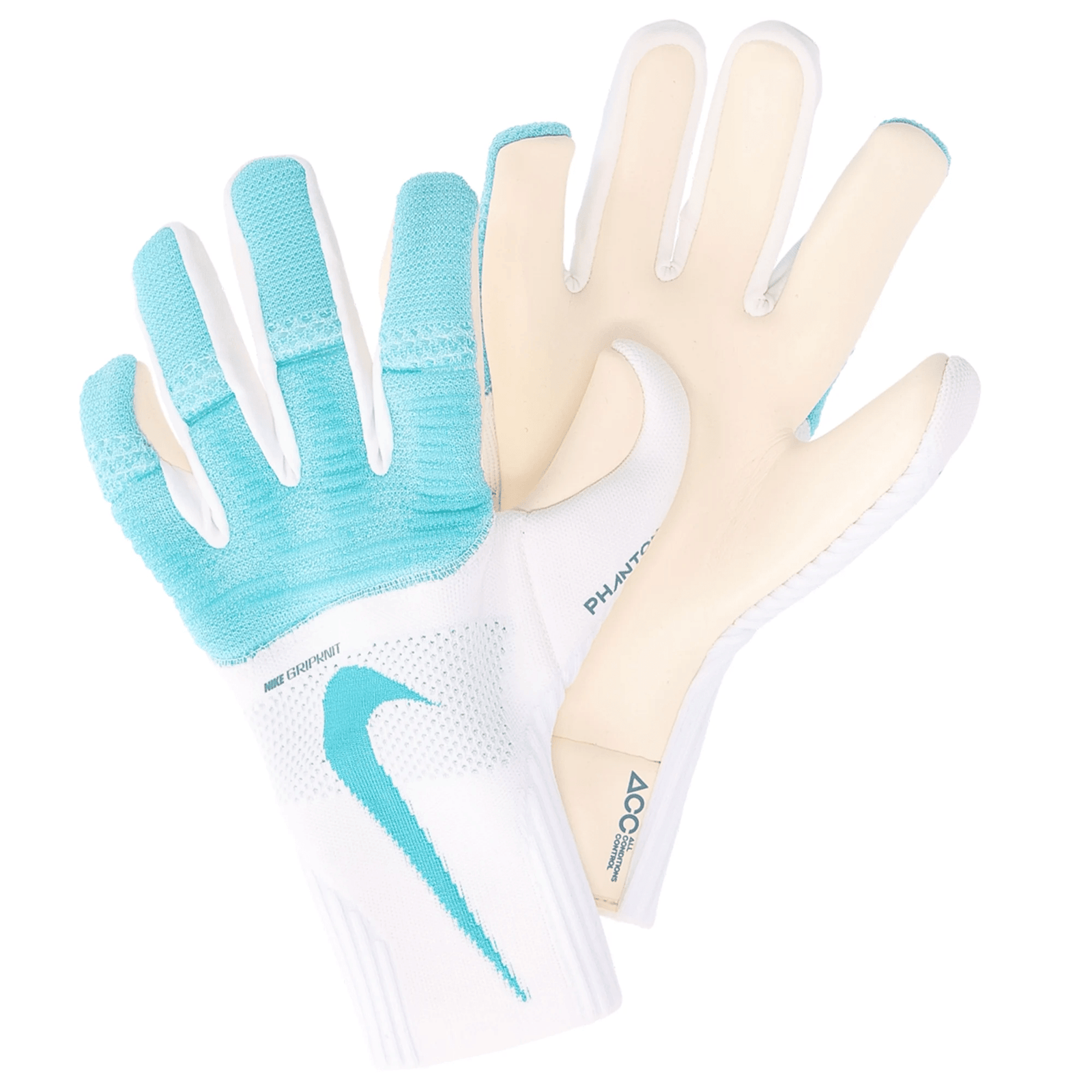 Nike Phantom Dynamic Fit Goalkeeper Gloves (White/Dusty Cactus) | SoccerWearhouse
