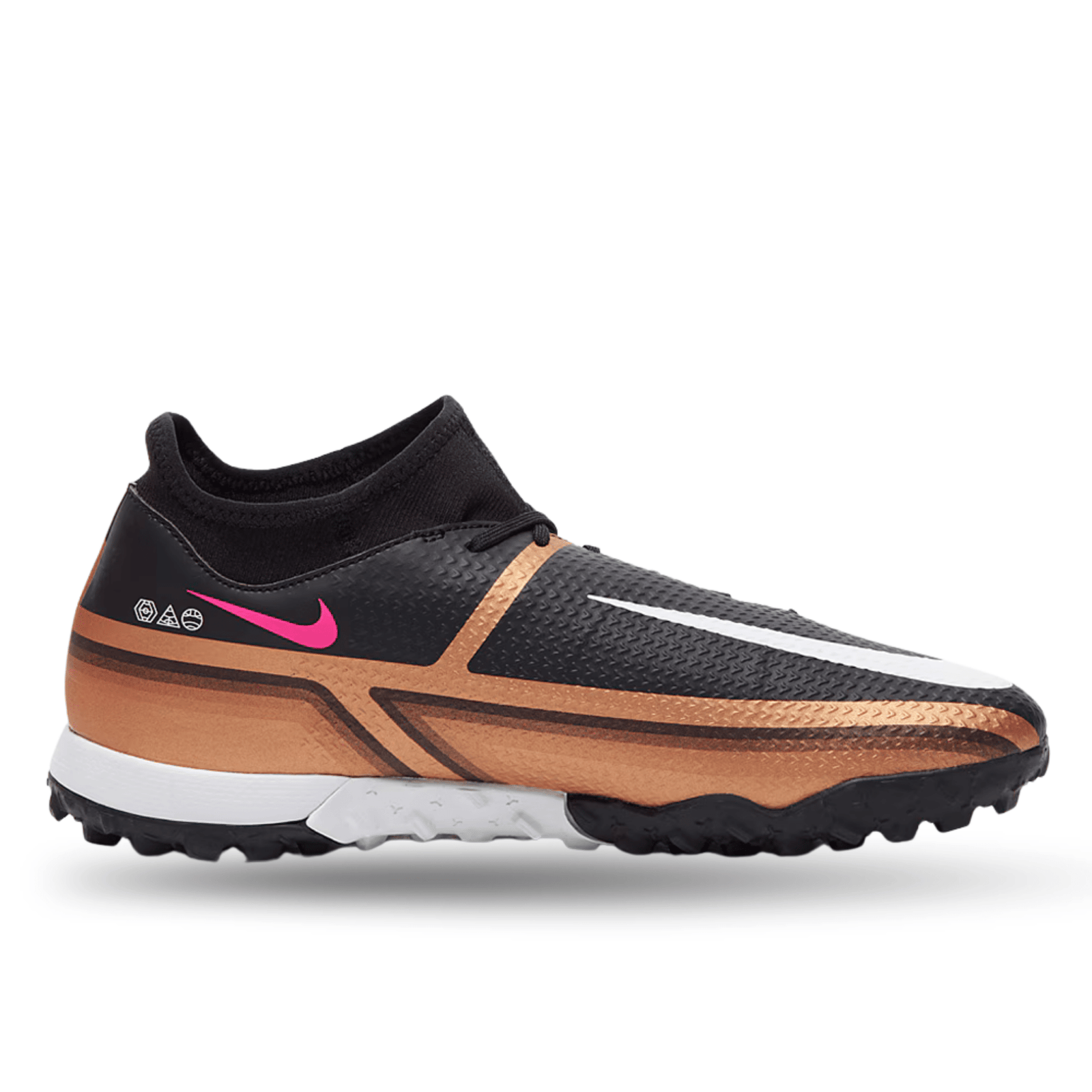 Nike Phantom GT2 Academy DF Turf Soccer Shoes (Metallic Copper) | SoccerWearhouse