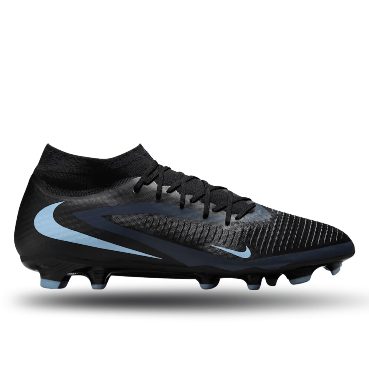 Nike Phantom GX 2 Academy High - Cut Firm Ground/Multiground Soccer Cleats (Black/Black) | SoccerWearhouse