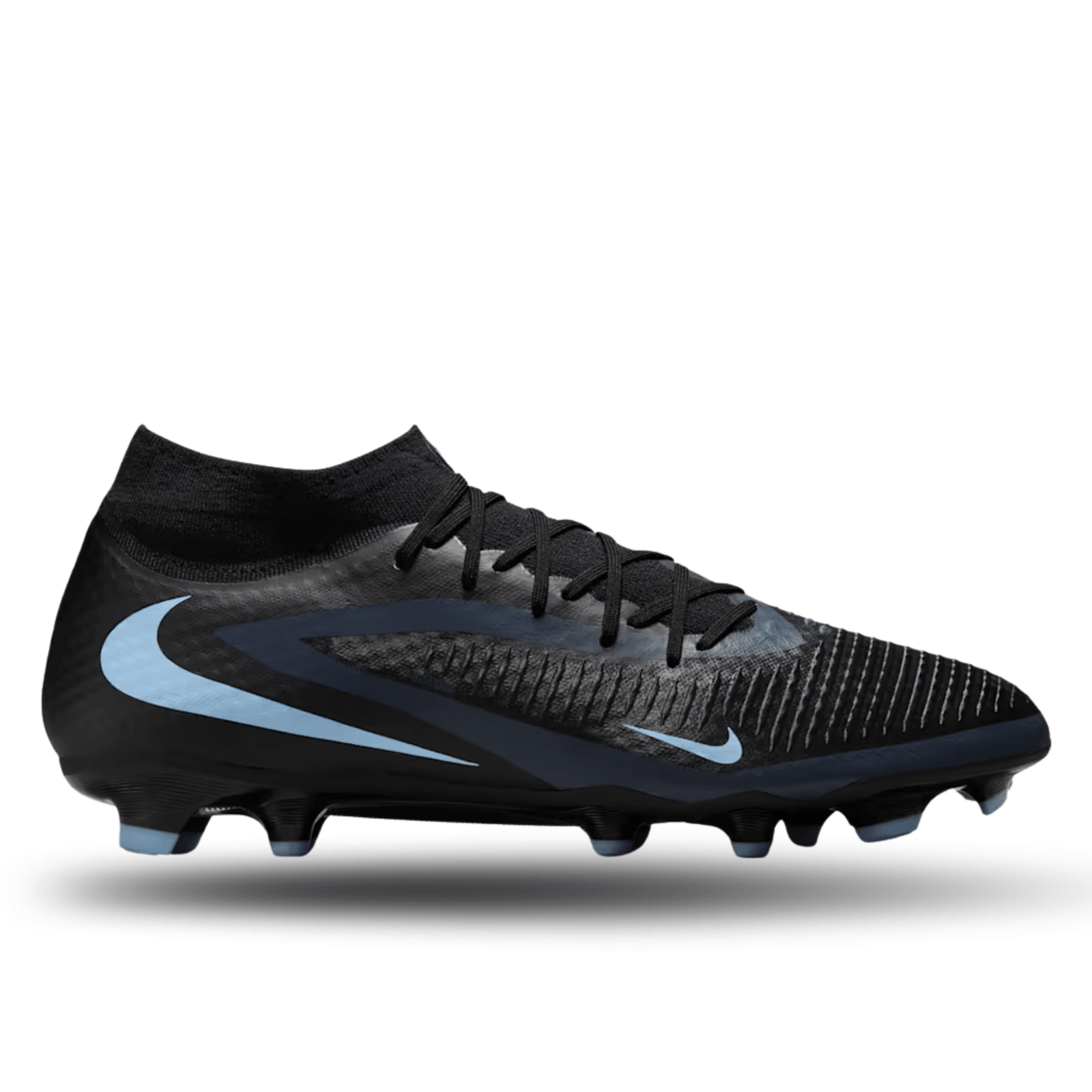 Nike Phantom GX 2 Academy High - Cut Firm Ground/Multiground Soccer Cleats (Black/Black) | SoccerWearhouse