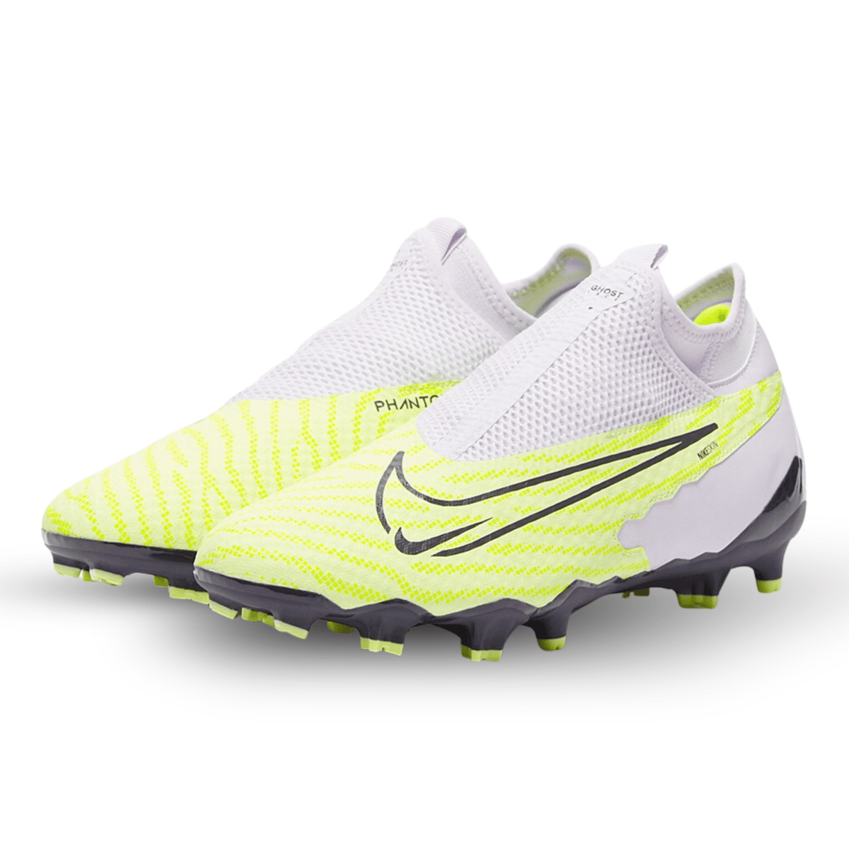 Nike Phantom GX Academy DF FG/MG Soccer Cleats (Barely Volt/Gridiron - Barely Grape) | SoccerWearhouse