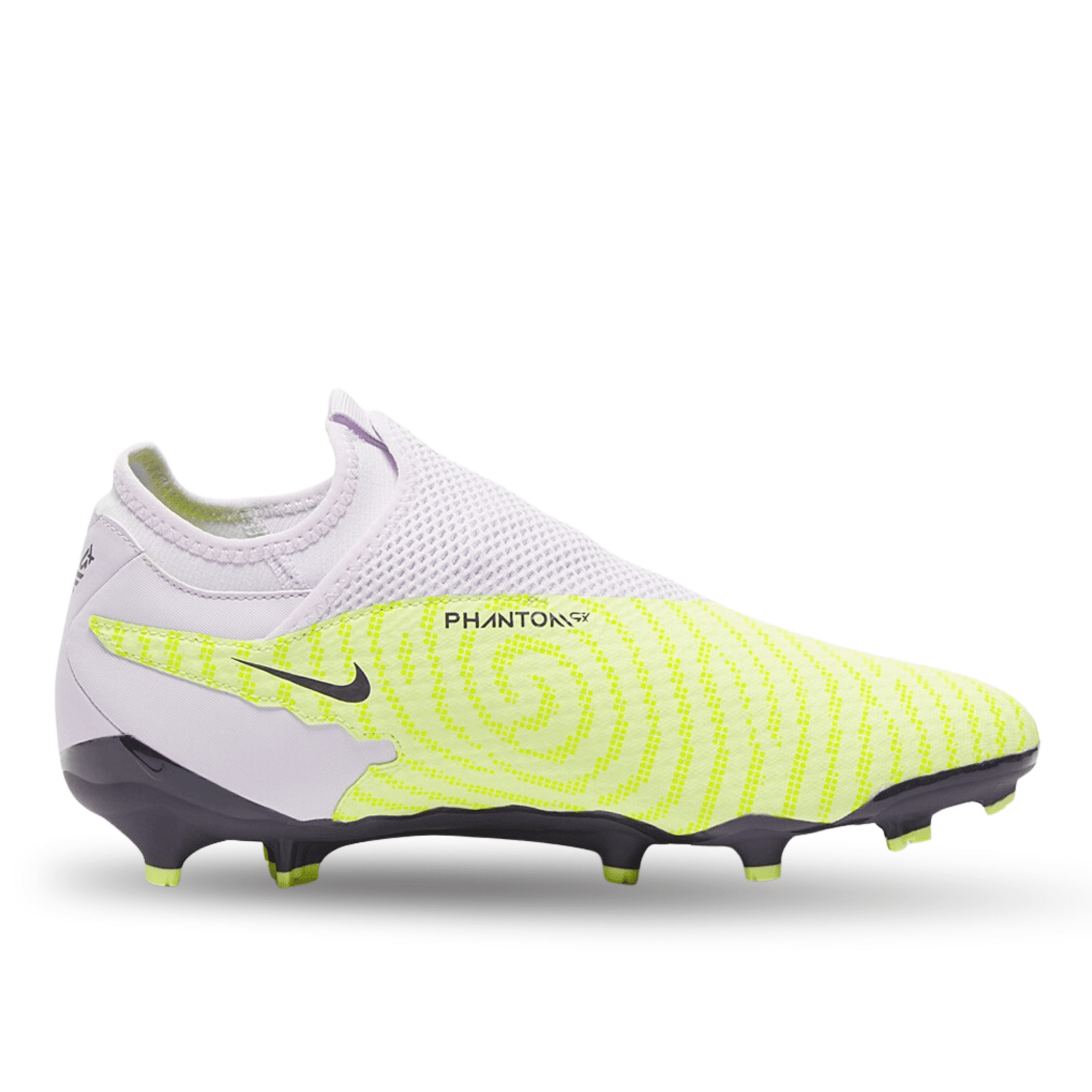 Nike Phantom GX Academy DF FG/MG Soccer Cleats (Barely Volt/Gridiron - Barely Grape) | SoccerWearhouse