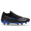 Nike Phantom GX Academy DF FG/MG Soccer Cleats (Black/Chrome-Hyper Royal)