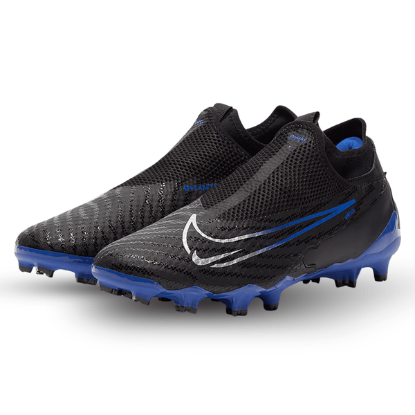 Nike Phantom GT FG サッカーシューズ Nike Phantom GX Academy DF FG/MG Soccer Cleats (Black/Chrome-Hyper Roy