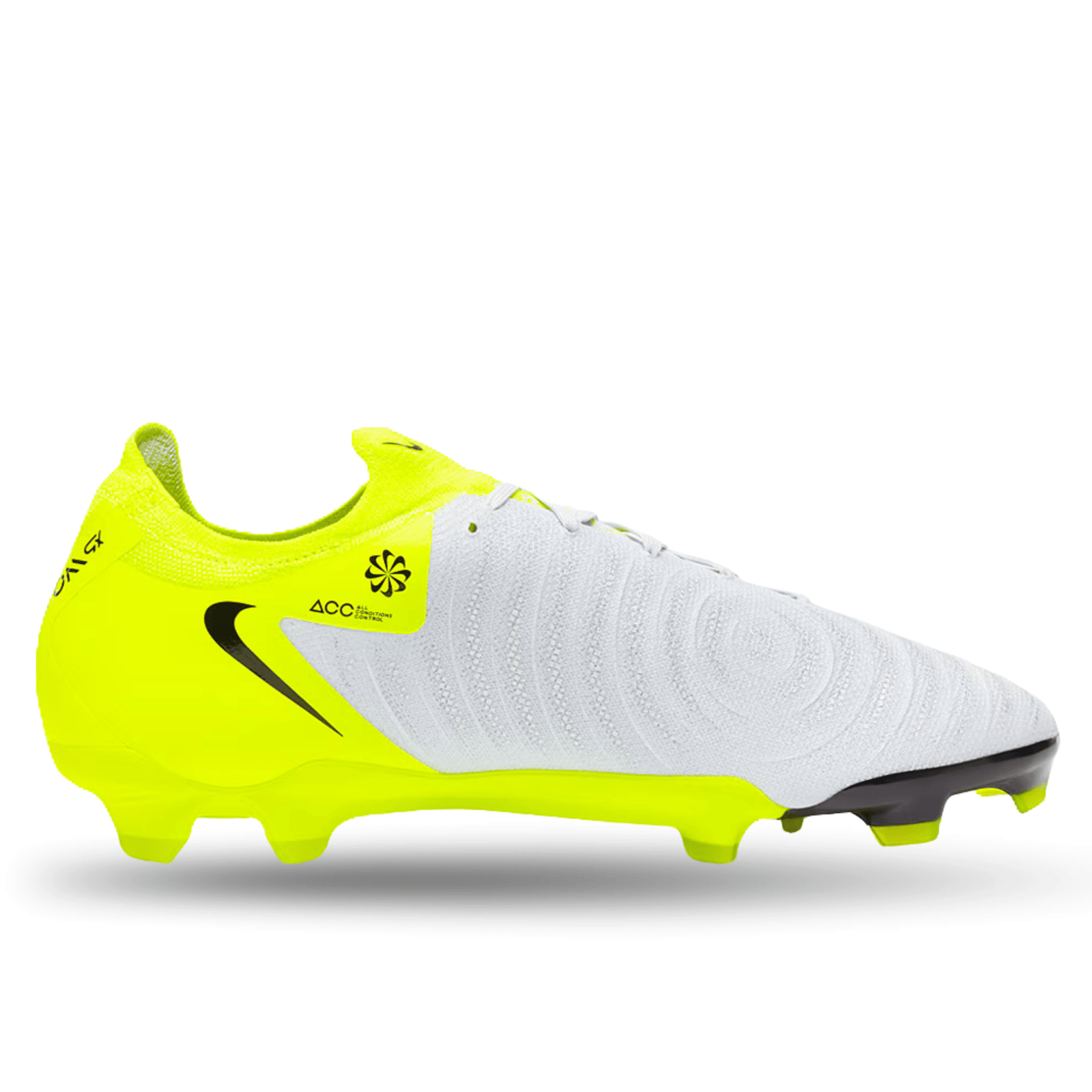 Nike Phantom GX II Pro FG Soccer Cleats (Metallic Silver/Black - Volt) | SoccerWearhouse