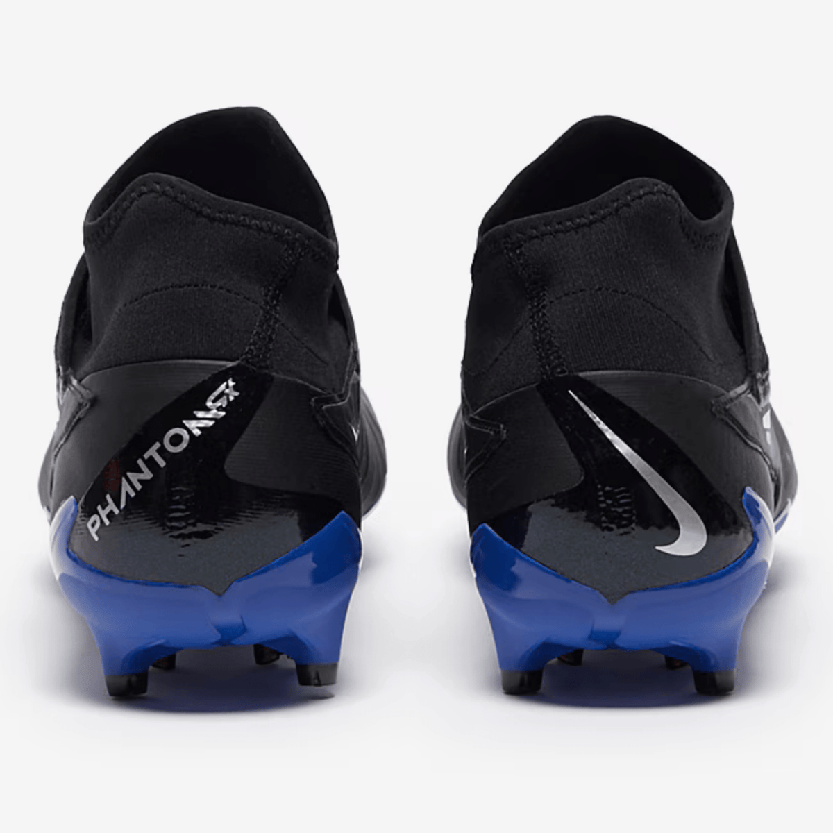 Nike Phantom GX Pro DF Firm Ground Soccer Cleats (Black/Chrome - Hyper Royal) | SoccerWearhouse