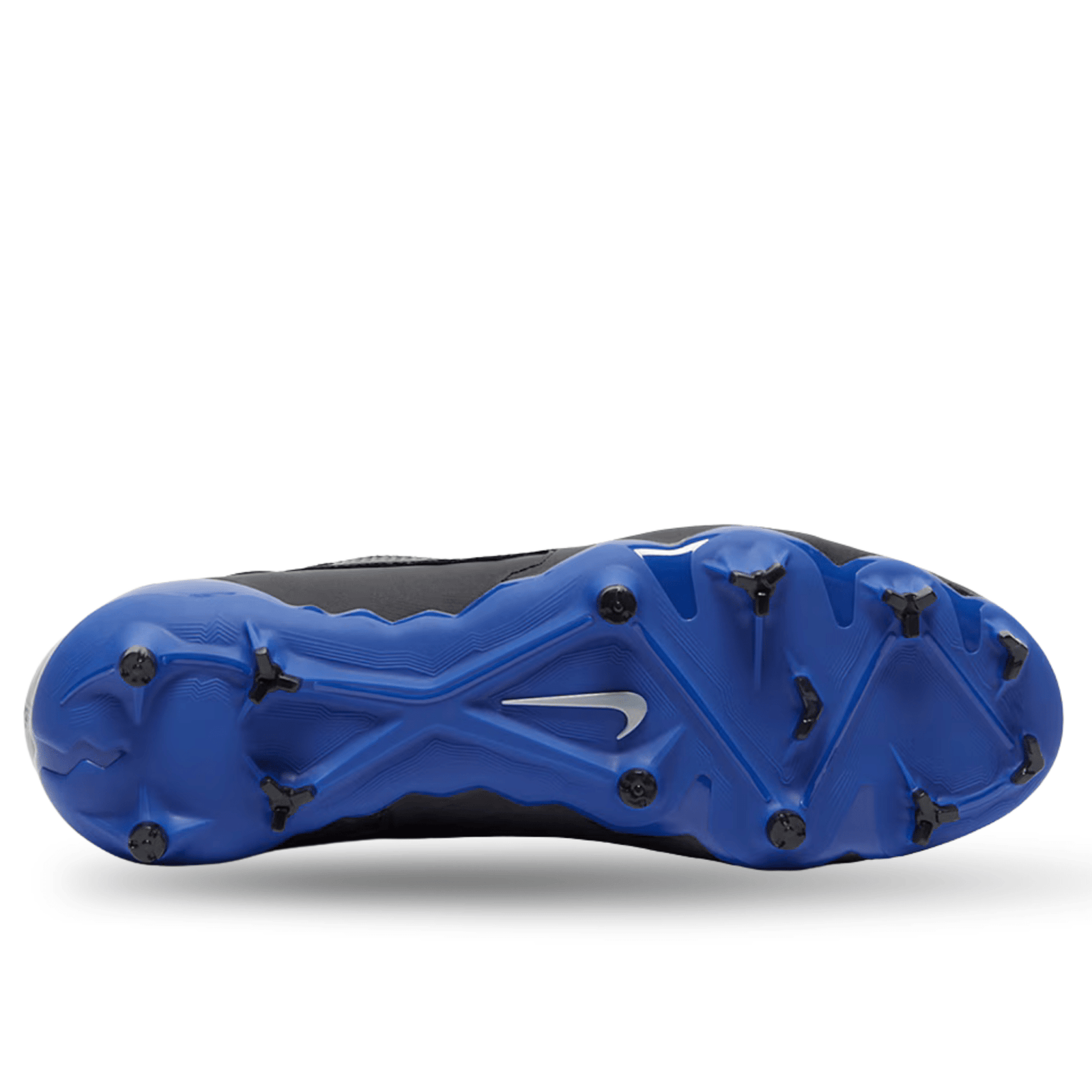 Nike Phantom GX Pro DF Firm Ground Soccer Cleats (Black/Chrome - Hyper Royal) | SoccerWearhouse