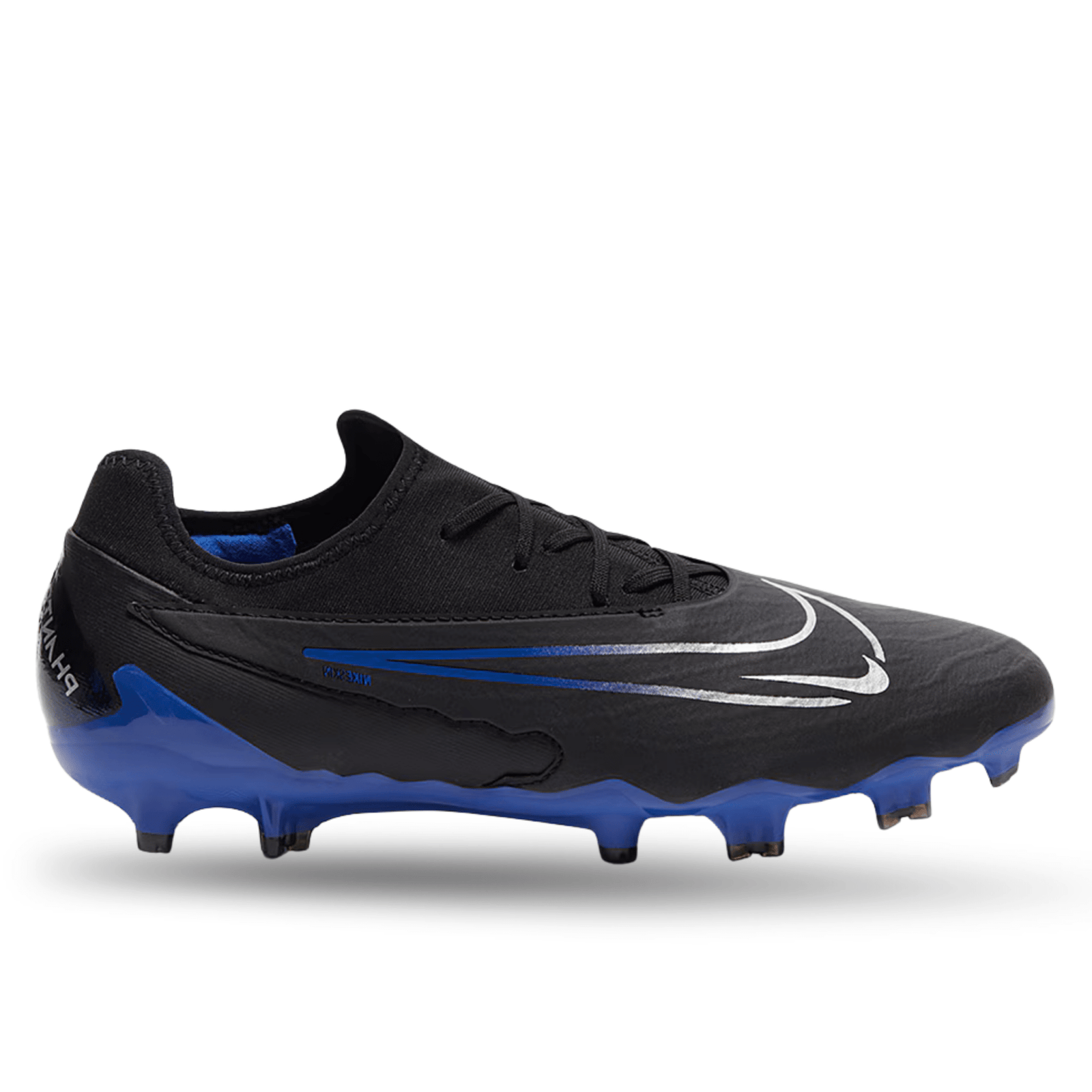 Nike Phantom GX Pro Firm Ground Soccer Cleats (Black/Chrome - Hyper Royal) | SoccerWearhouse