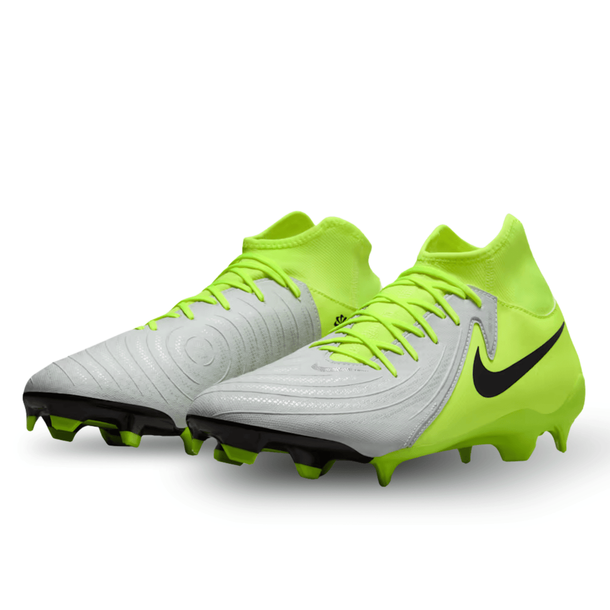 Nike Phantom Luna II Academy FG/MG Soccer Cleats (Metallic Silver/Black - Volt) | SoccerWearhouse