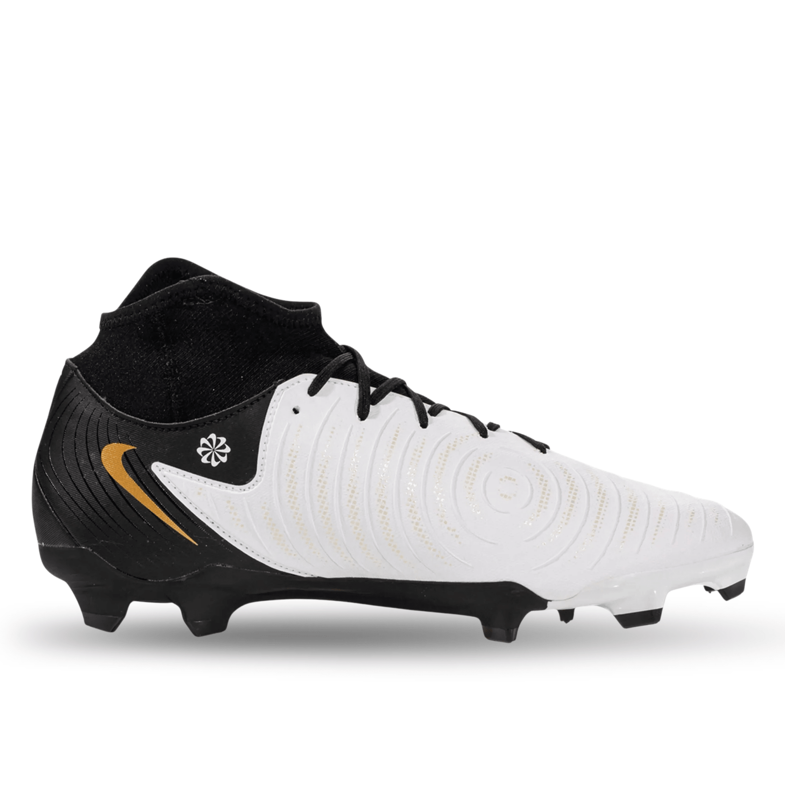 Nike Phantom Luna II Academy FG/MG Soccer Cleats (White/Black - Metallic Gold Coin) | SoccerWearhouse