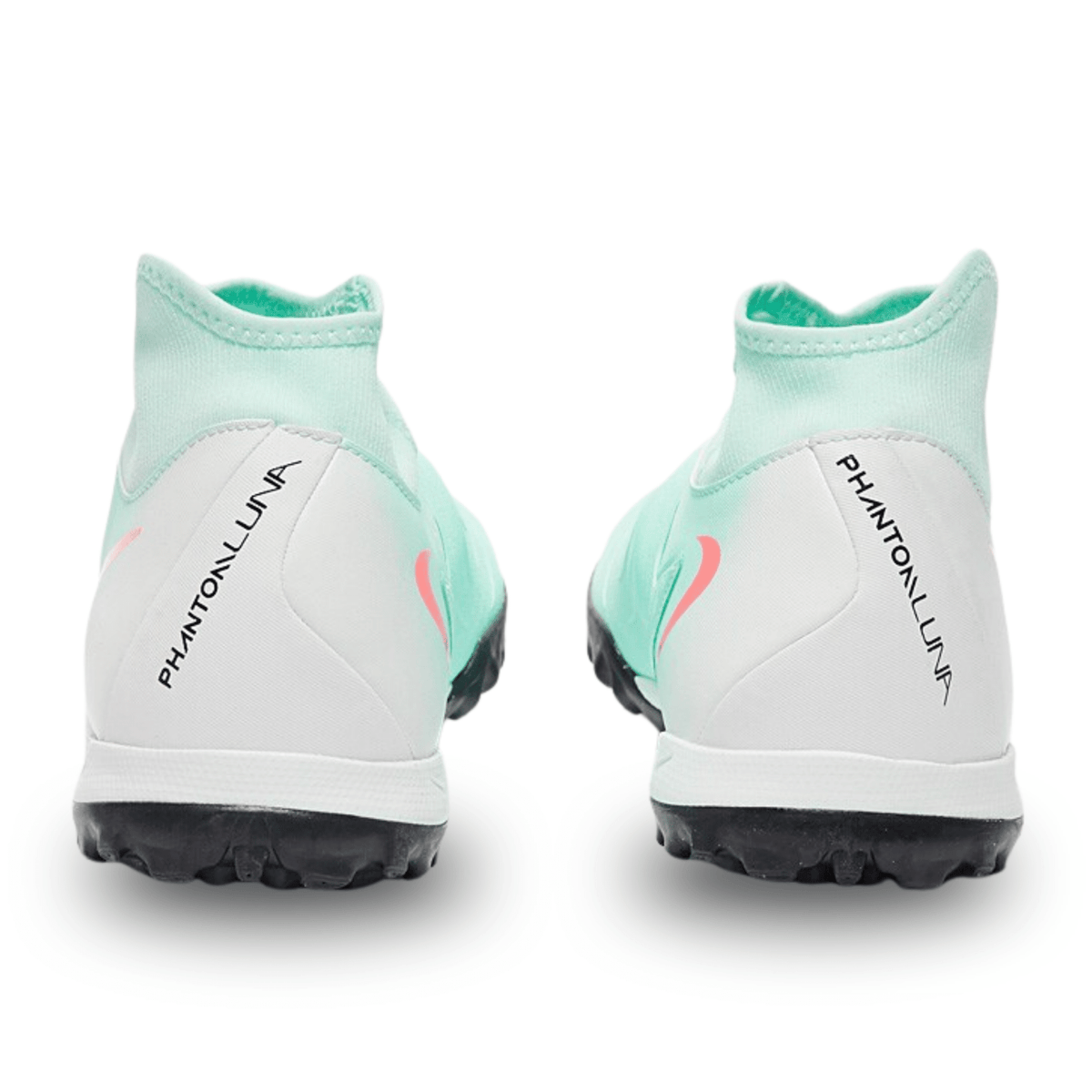 Nike Phantom Luna II Academy Turf Soccer Shoes (Mint/Atomic Red) | SoccerWearhouse