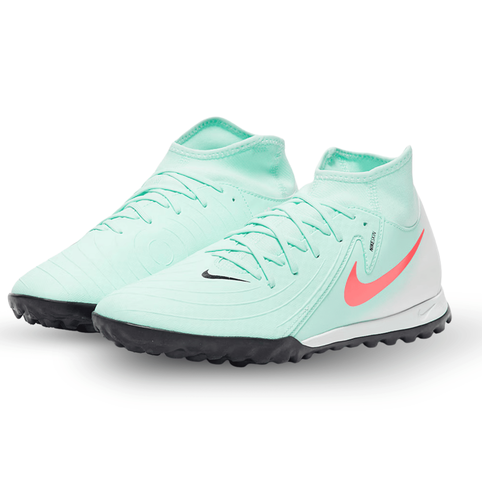 Nike Phantom Luna II Academy Turf Soccer Shoes (Mint/Atomic Red) | SoccerWearhouse