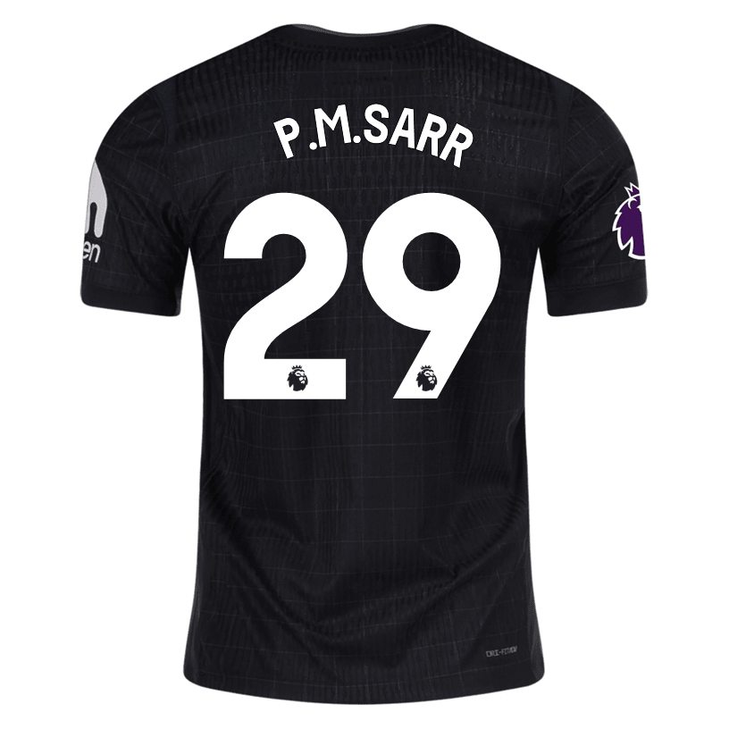 Nike P.M.Sarr Tottenham Hotspur Authentic Away Jersey 25/26 w/ EPL Patch (Black/Iron) | SoccerWearhouse