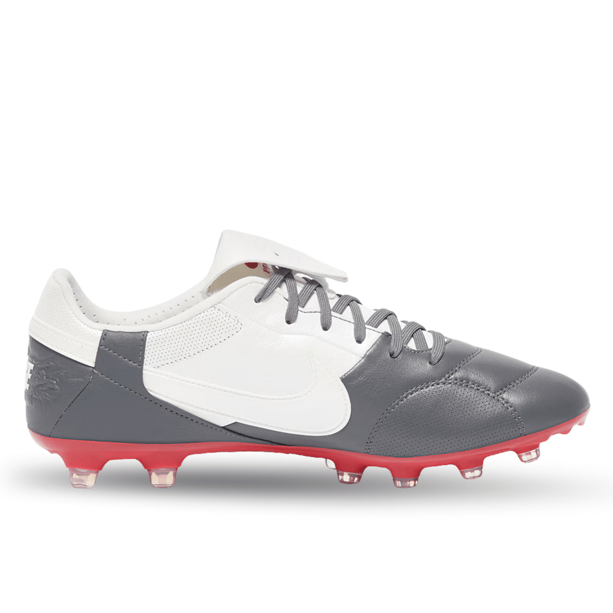 Nike Premier III Firm Ground Soccer Cleats (Light Graphite/White/Red) | SoccerWearhouse