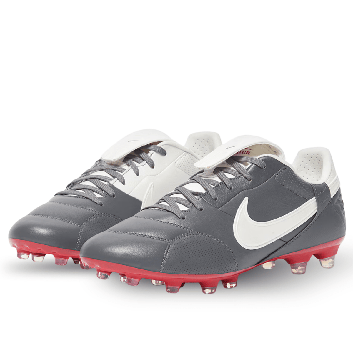 Nike Premier III Firm Ground Soccer Cleats (Light Graphite/White/Red) | SoccerWearhouse