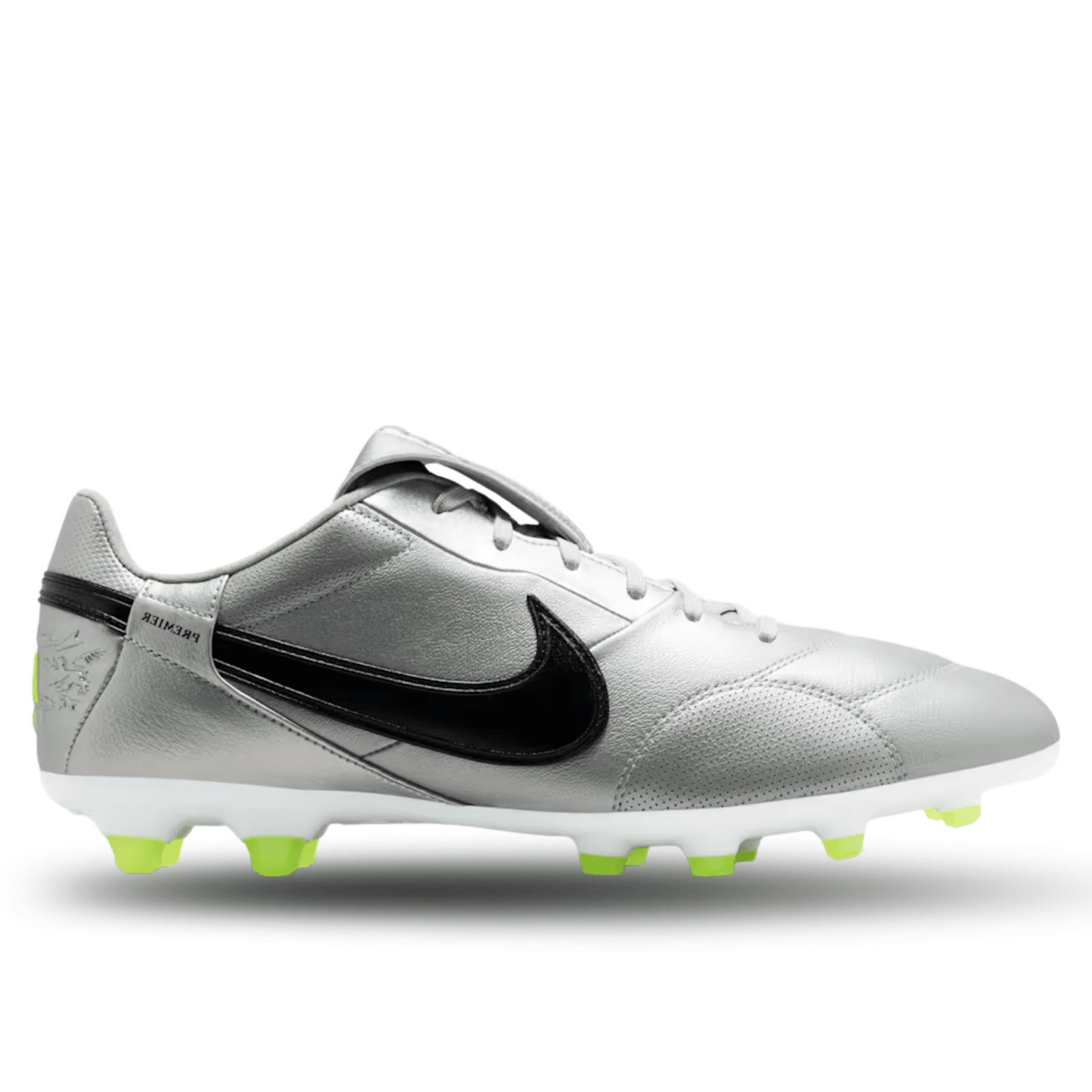 Nike Premier III Firm Ground Soccer Cleats (Metallic Silver/Black Volt) | SoccerWearhouse